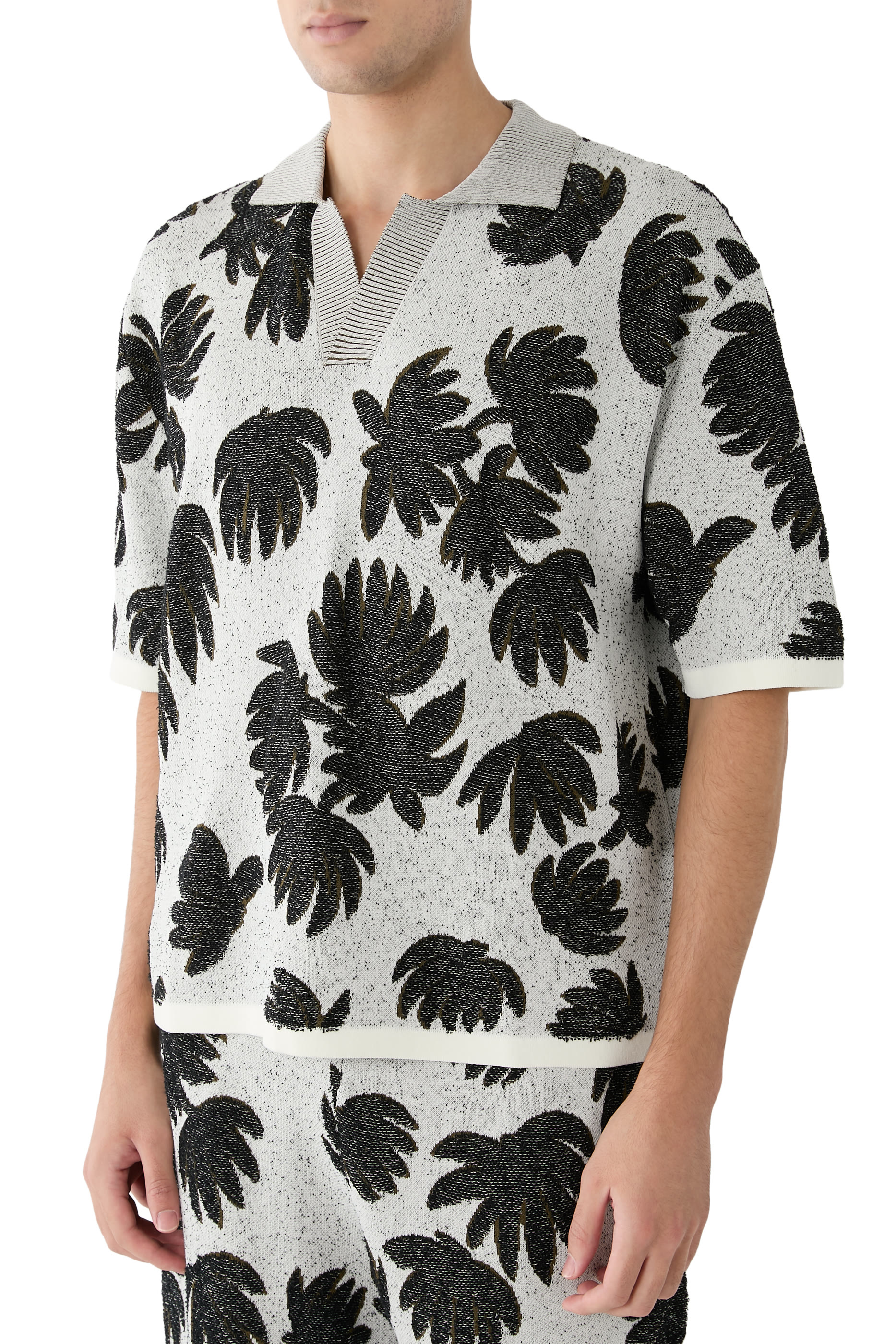 Palm Jacquard Polo Shirt