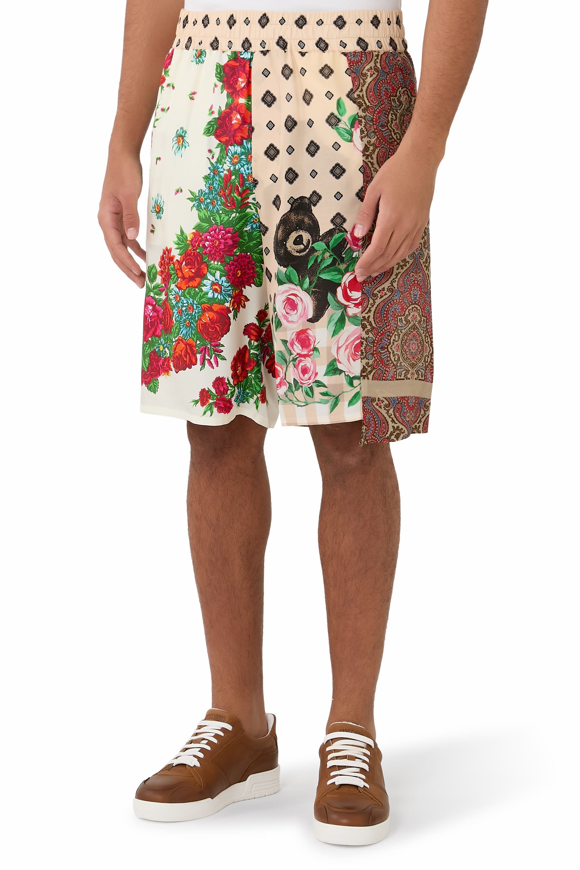  Printed Silk Bermuda Shorts 