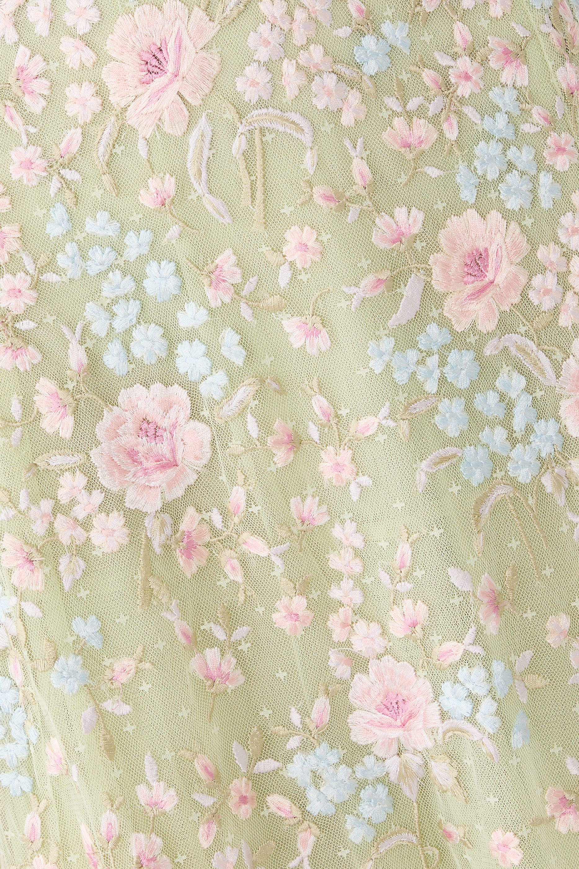 Peony Bouquet Round Neck Ankle Gown