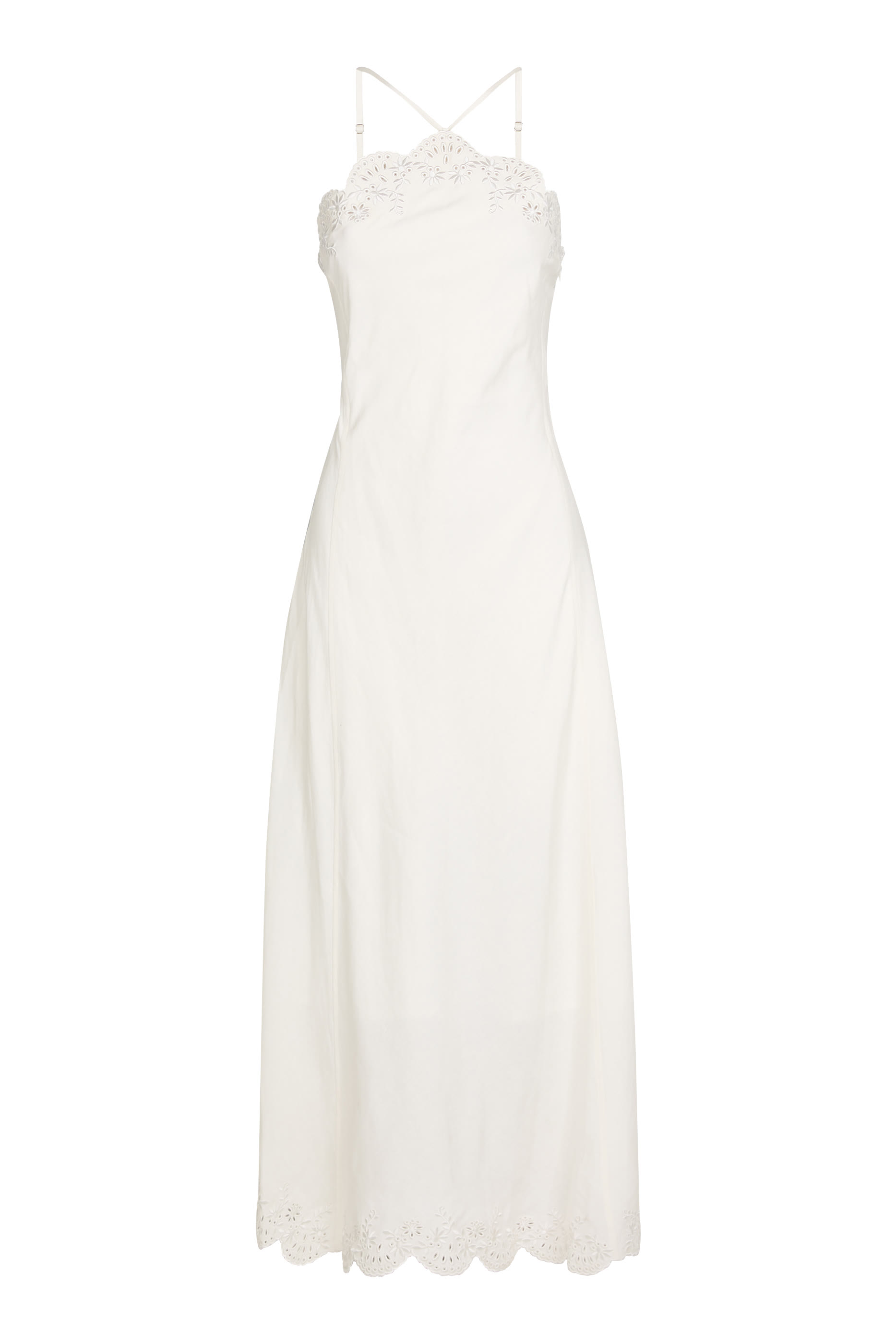 Gillian Embroidered Linen Midi Dress