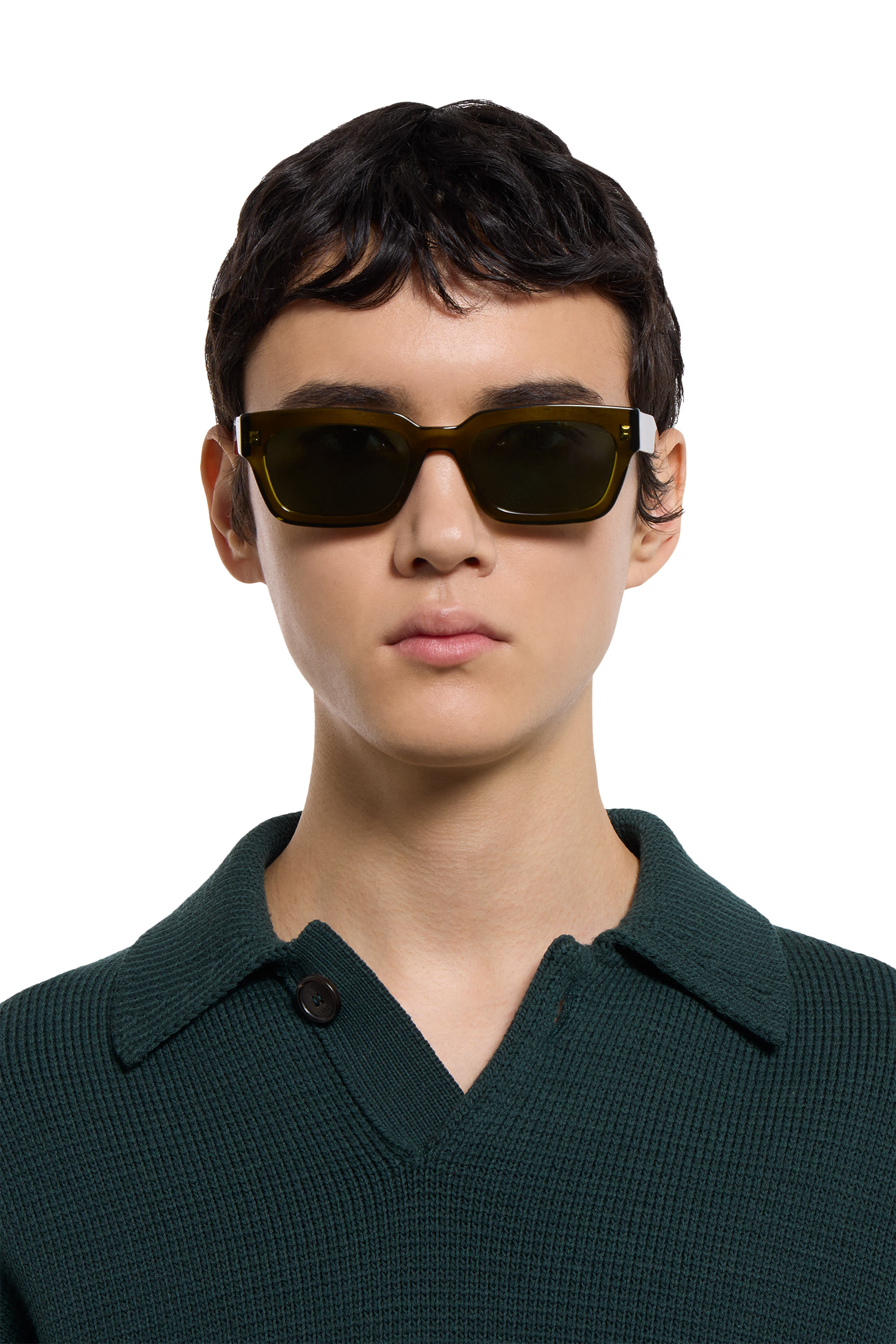 Logo Tortoiseshell Rectangular Frame Sunglasses