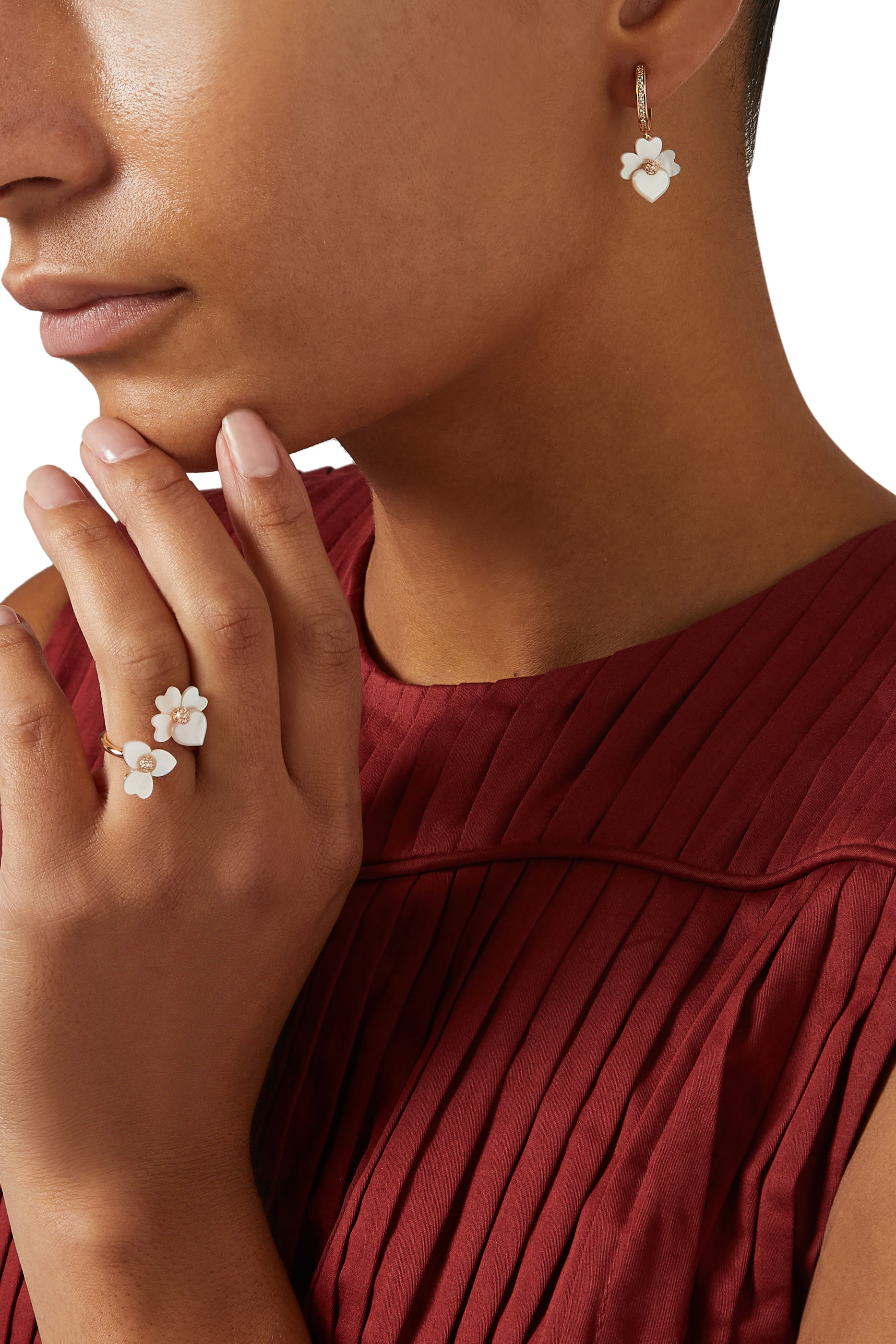 Precious Pansy Pavé Drop Earrings