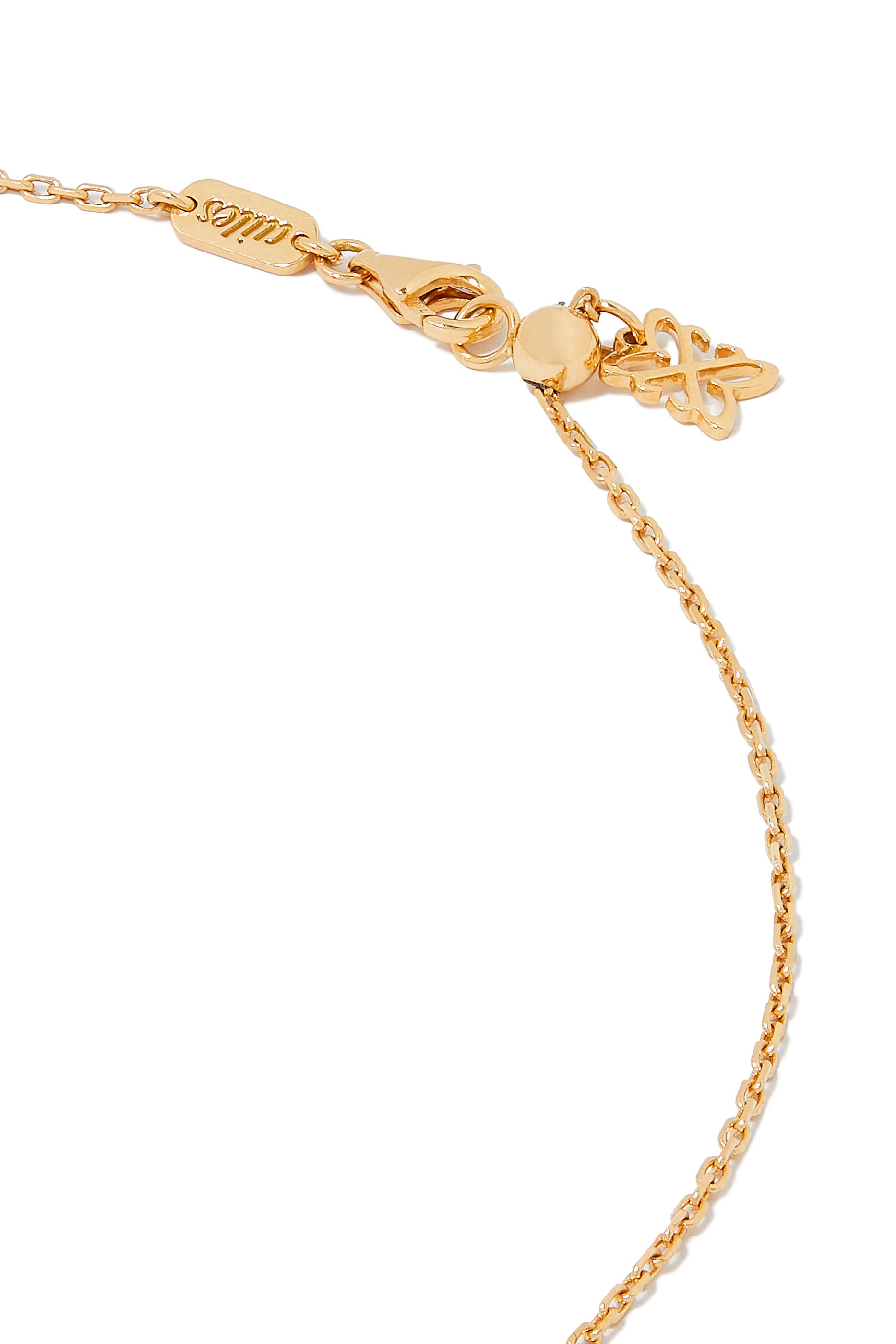 Heart Letter Necklace, 18k Yellow Gold & Diamond
