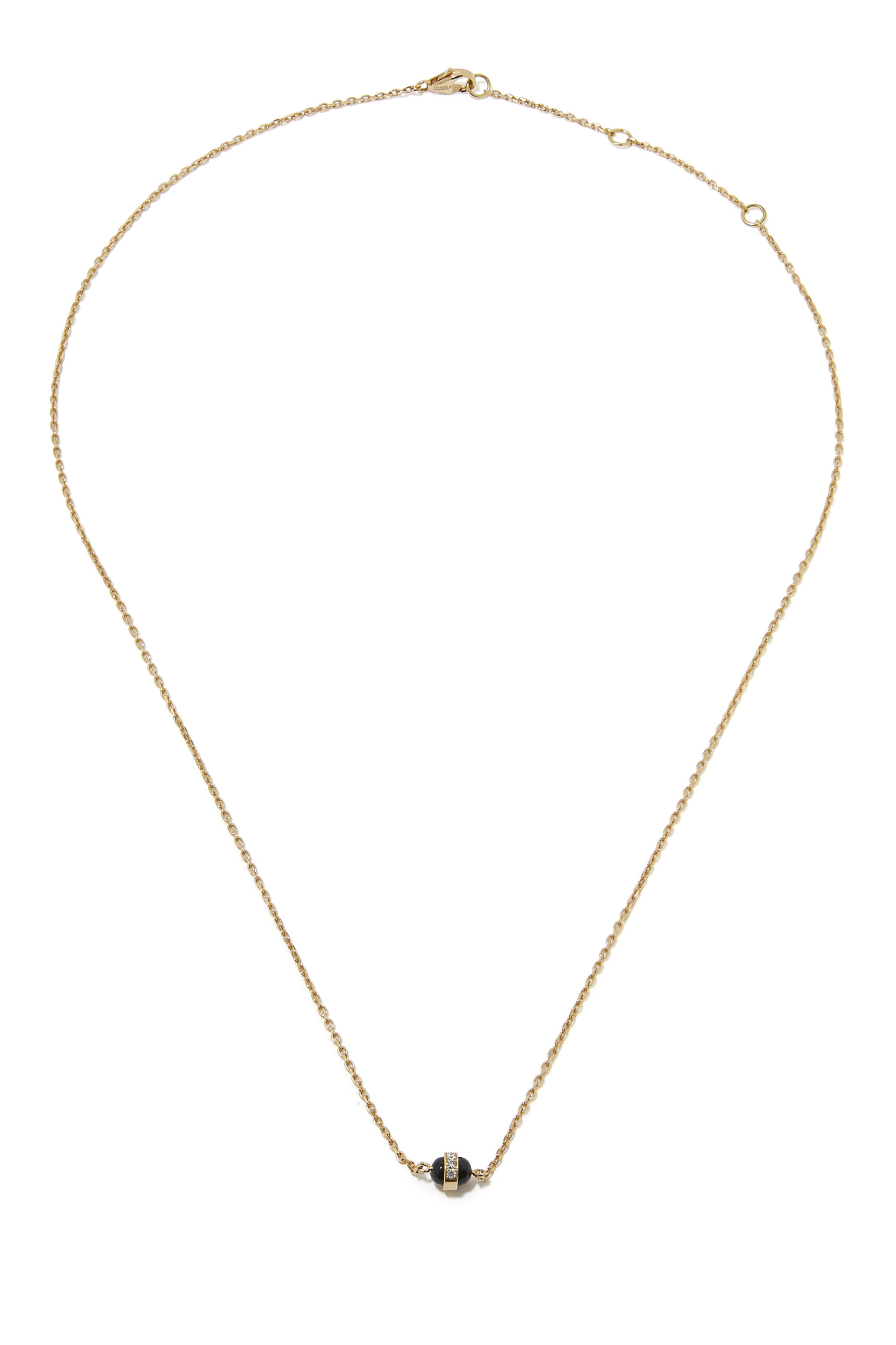 The Single Carbon Necklace, 18k Yellow Gold & Diamonds