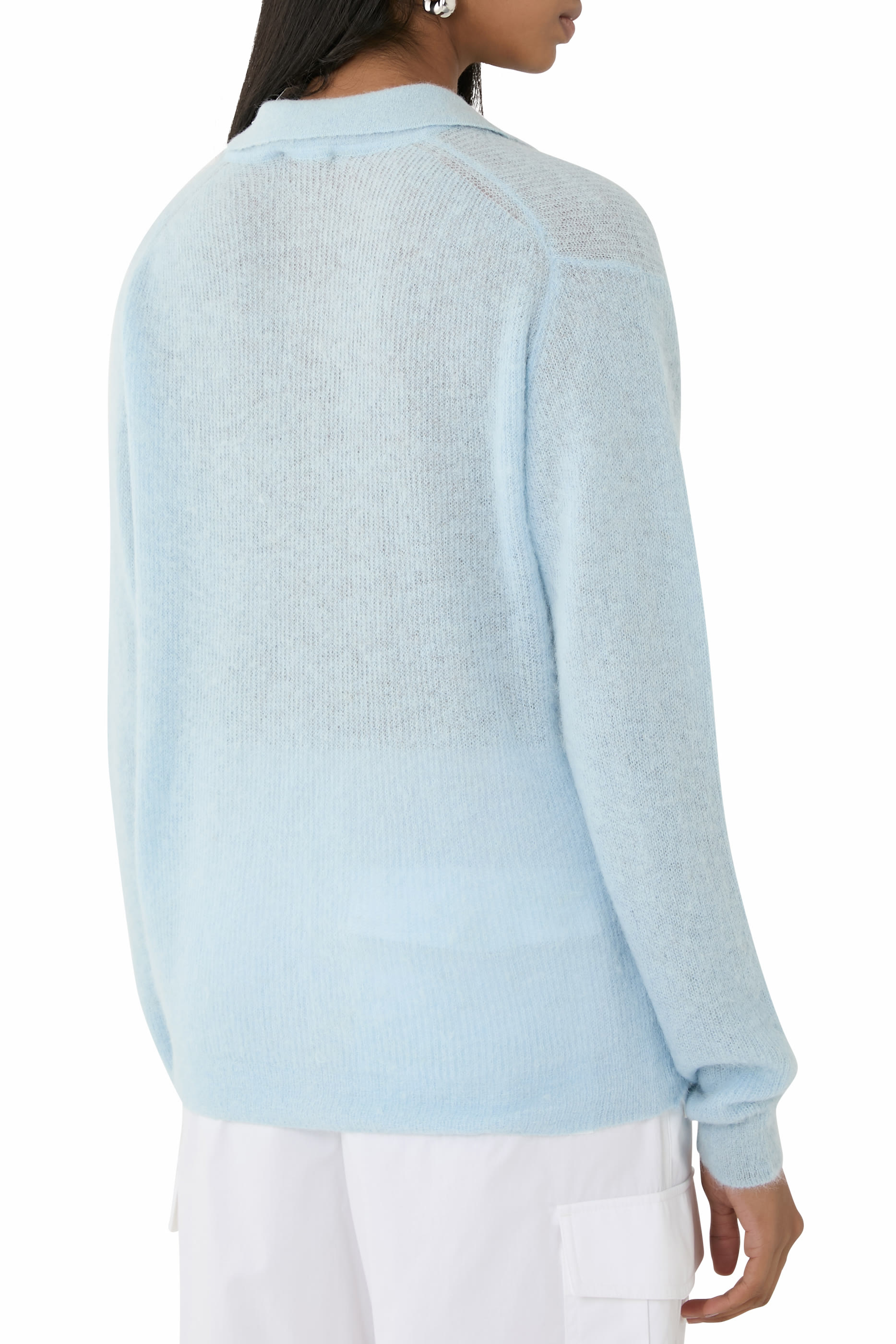 Baby Suri Alpaca Sheer Knit Skipper Polo