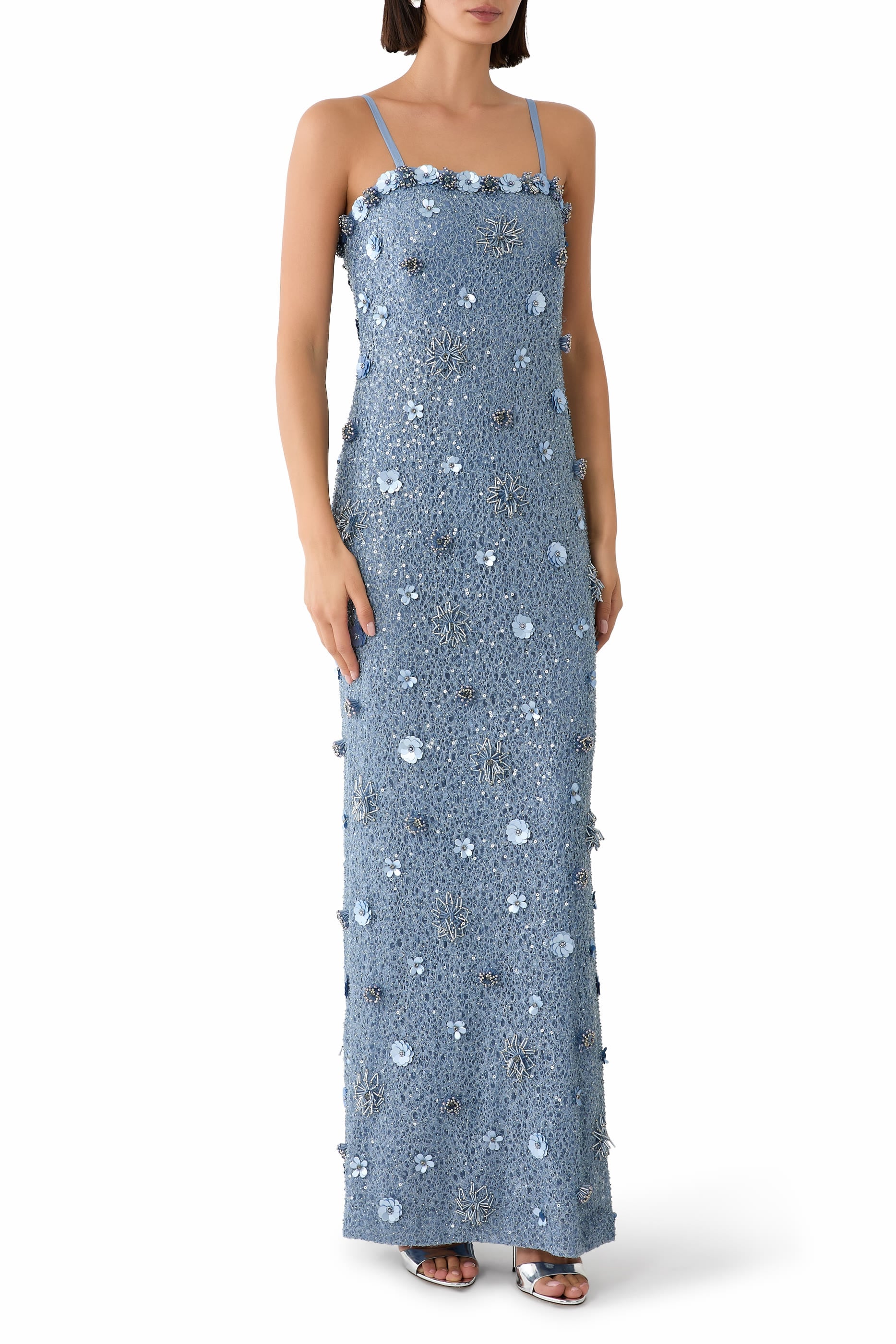 Serafina Strapless Embellished Gown