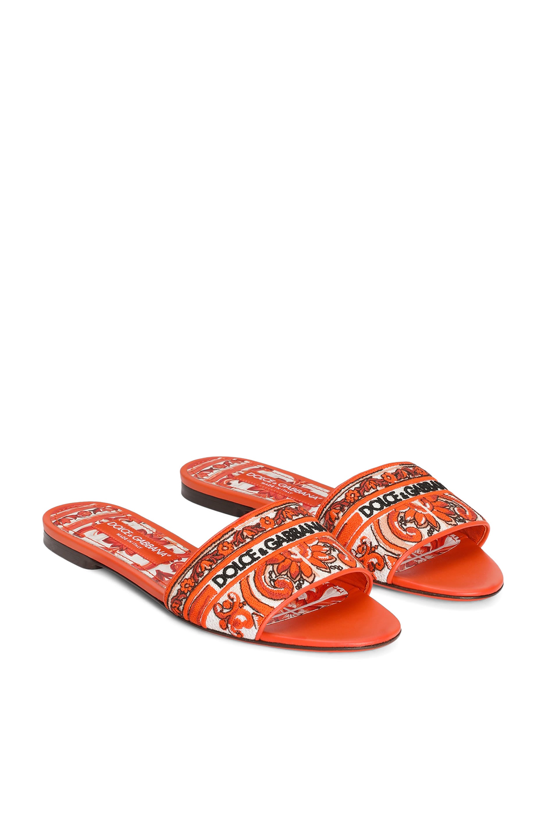 Majolica Embroidery Flat Slippers