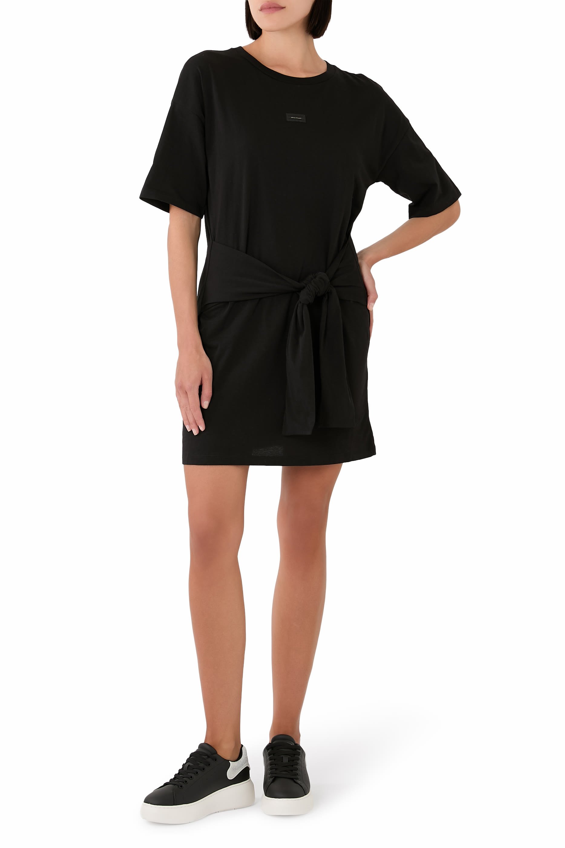 Waist Ribbon Short Dress