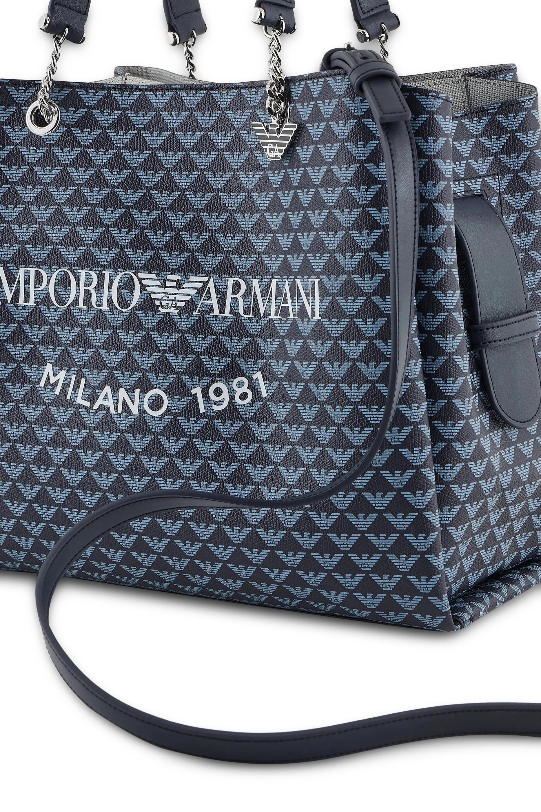 All-Over Eagle Shopper Bag With Eagle Charm