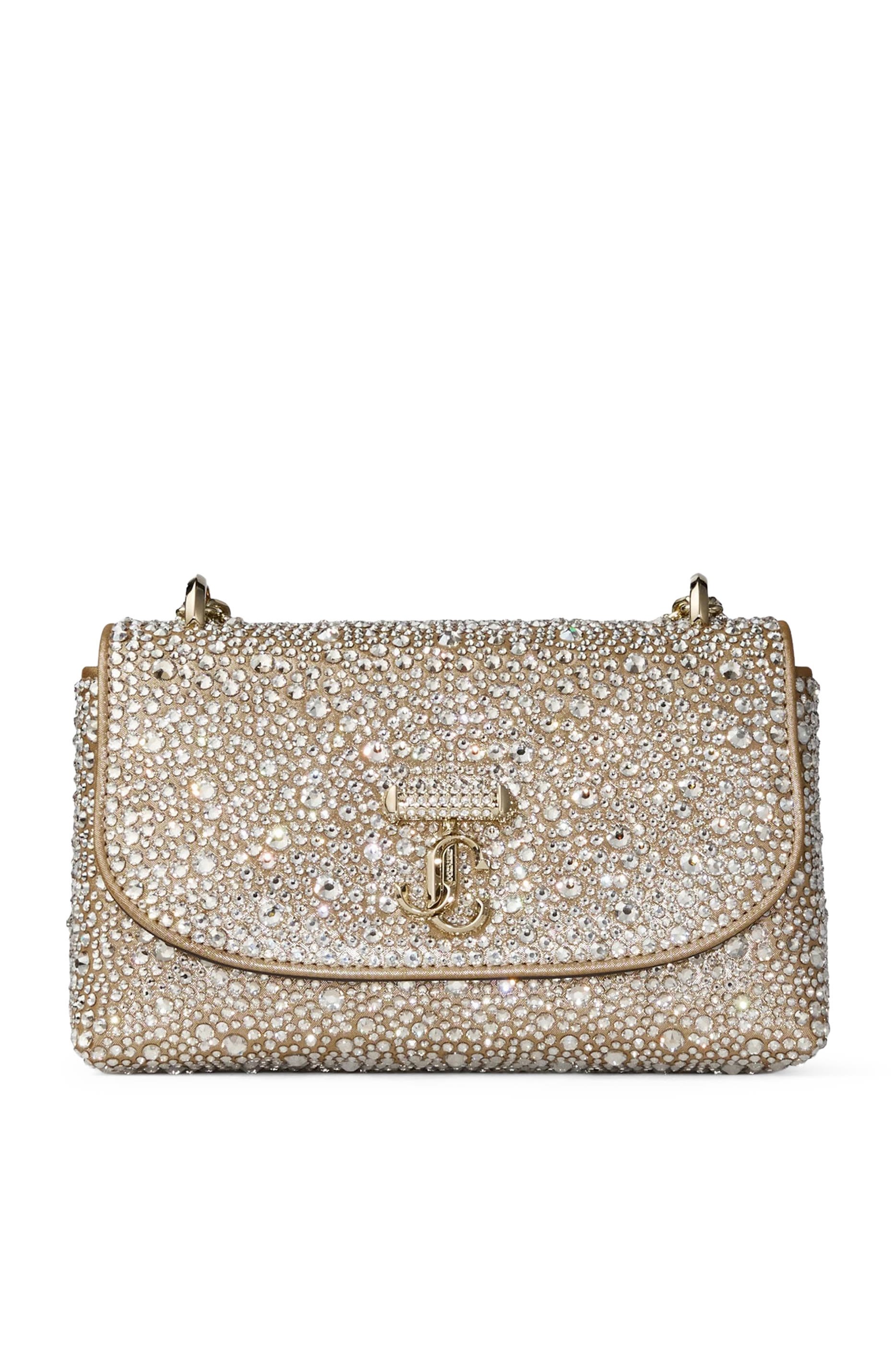 Curve Embellished Chain Crossbody Bag