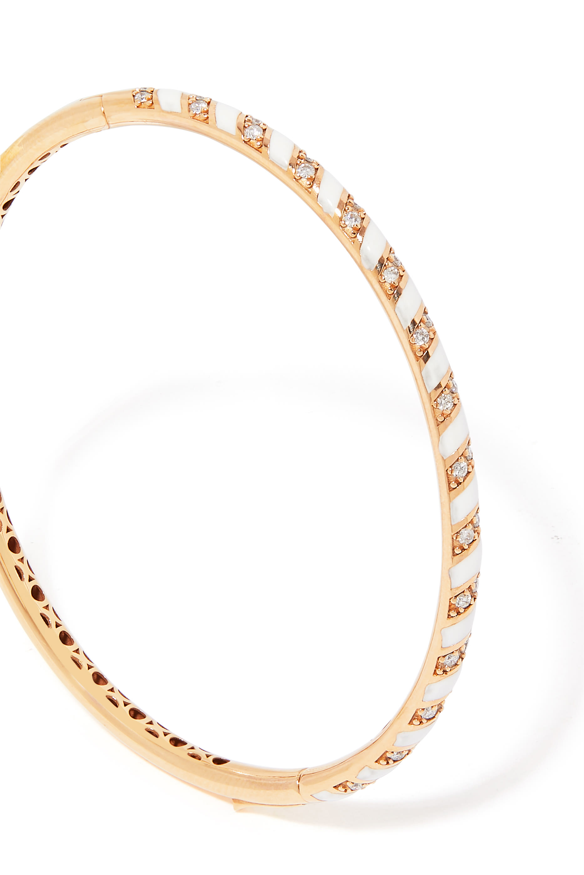 Tornado Bracelet, 18k Rose Gold with Enamel & Diamonds