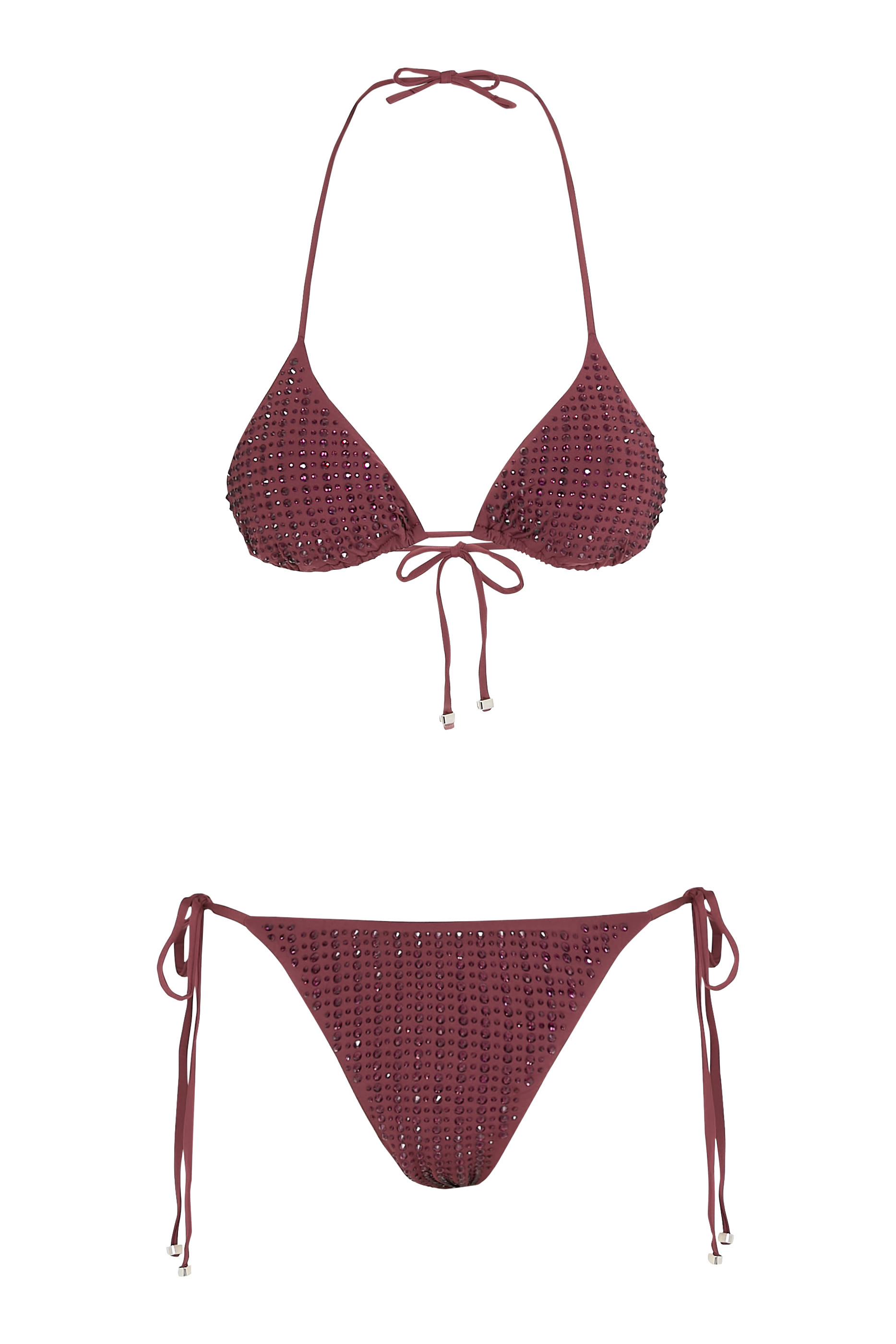 Rhinestone Embellished Triangle Bikini