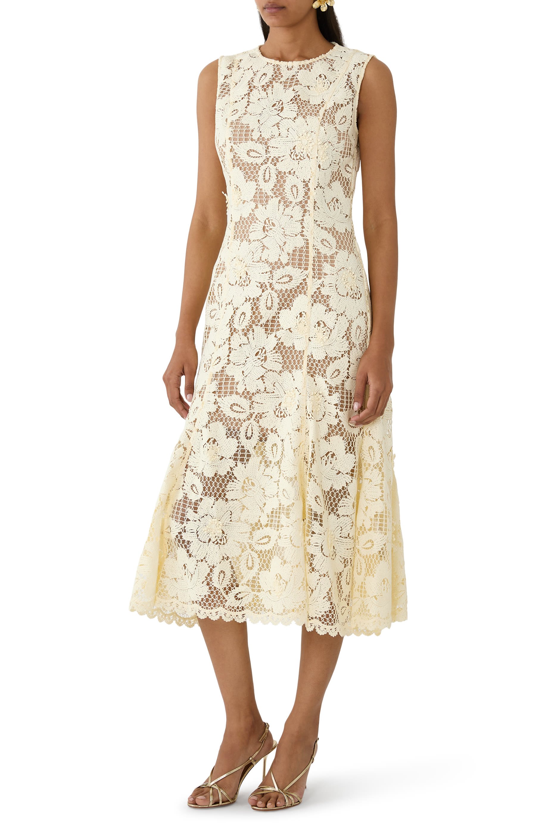 Crochet Lace Midi Dress