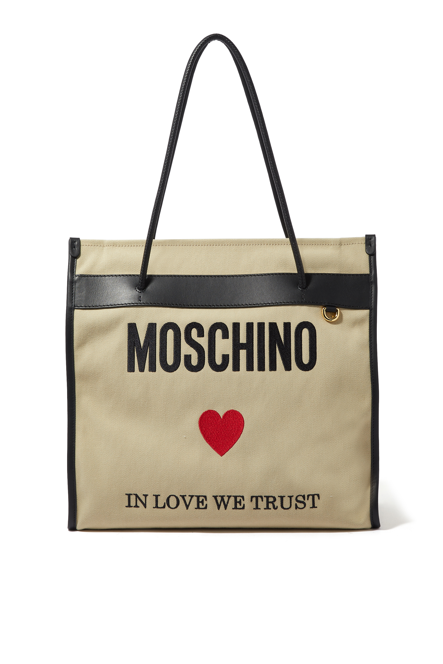 Logo Print Canvas Tote Bag