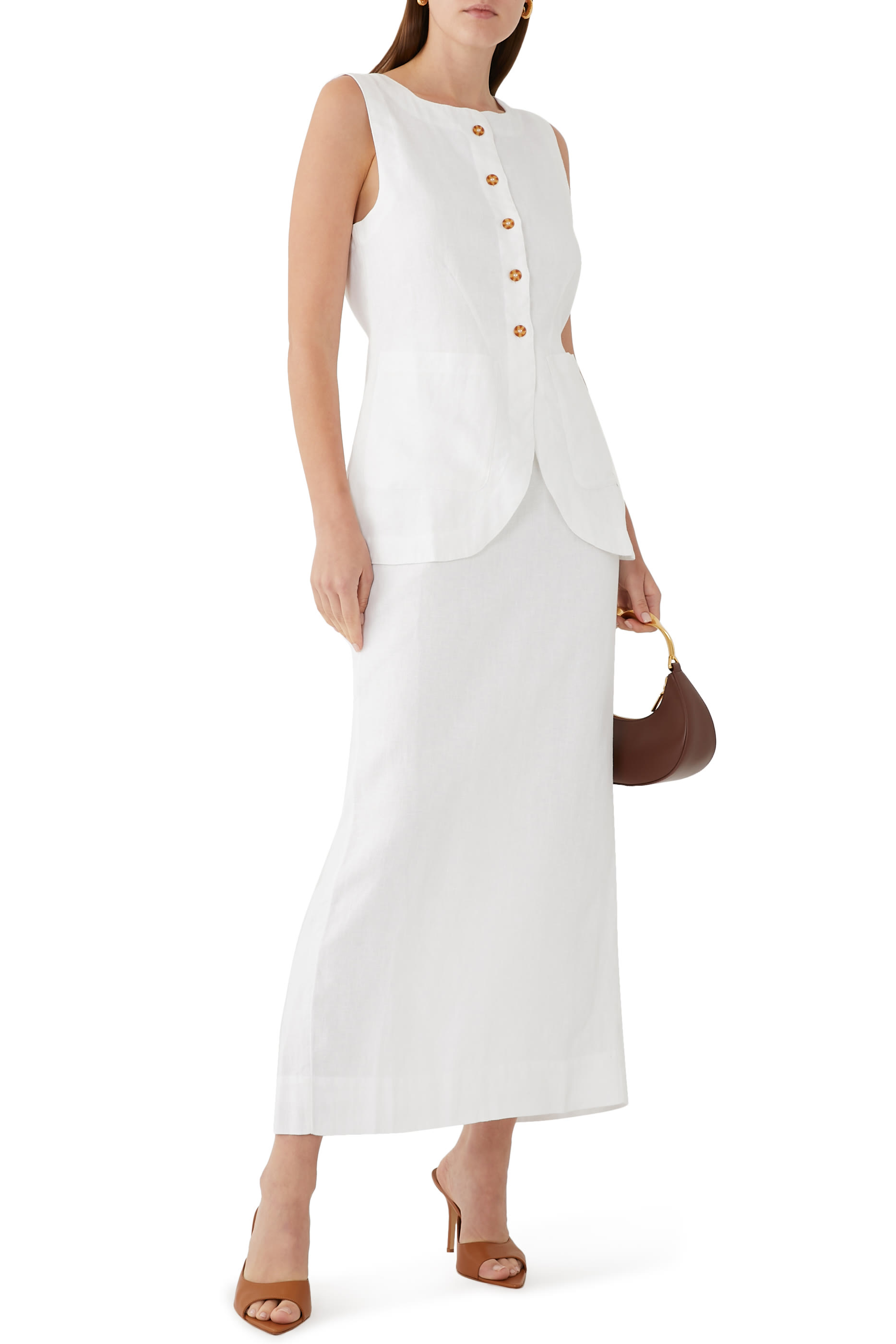 Emma Linen Pencil Skirt