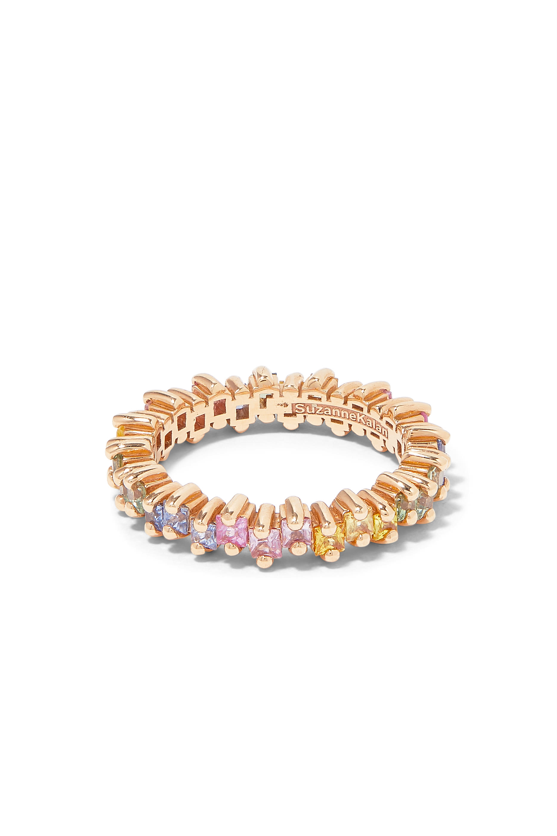 Princess Pastel Eternity Band, 18K Rose Gold & Sapphire