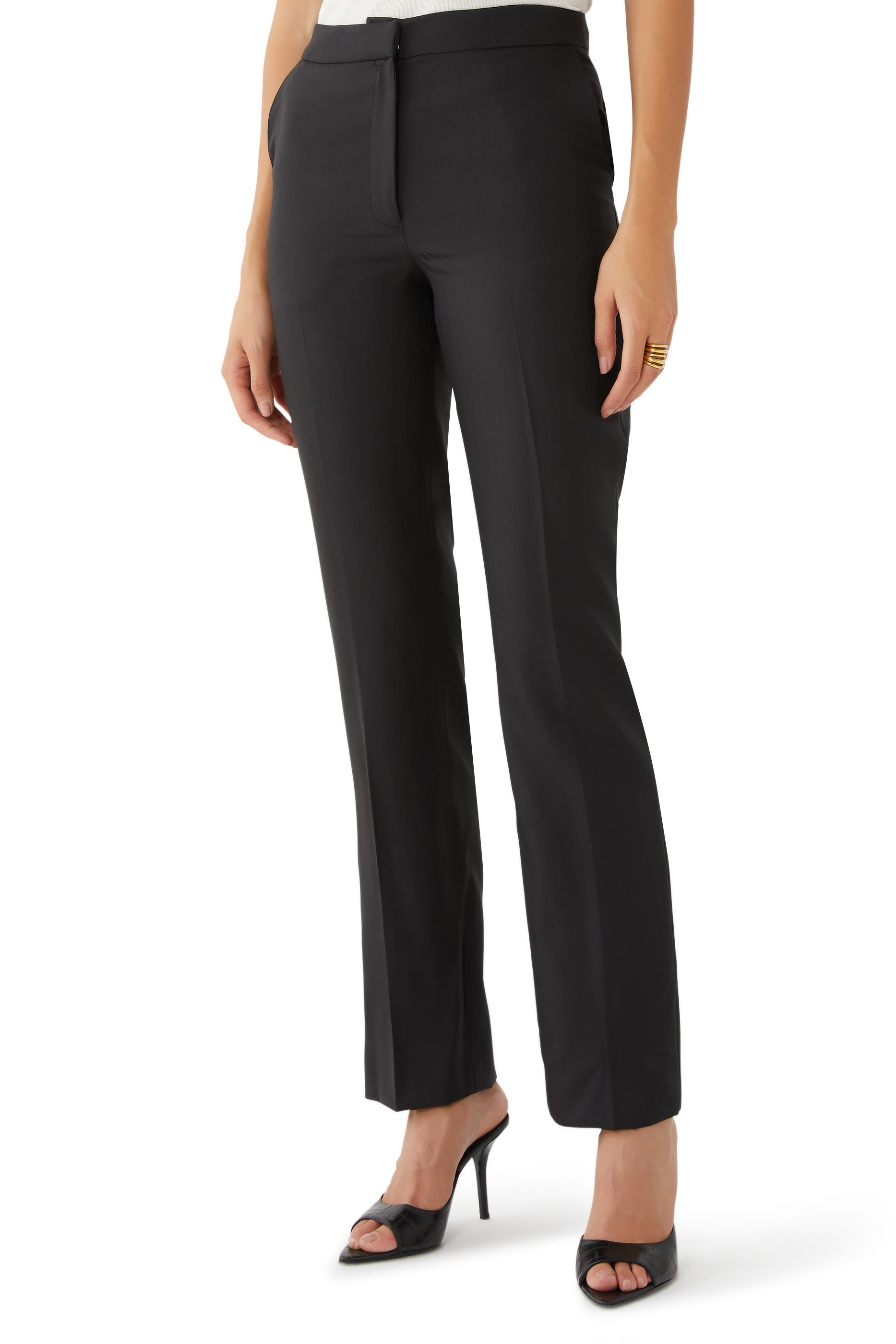 Kallisto High-Rise Wool Straight Pants