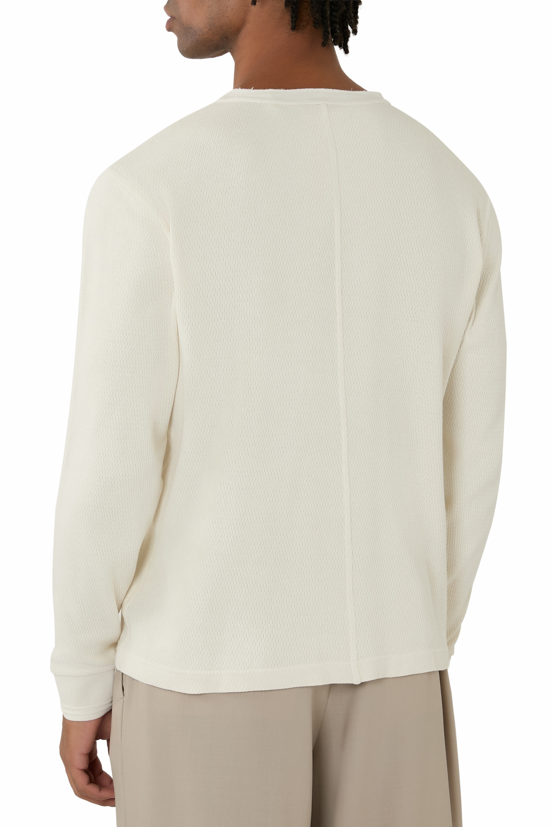 Waffle Three Button Henley