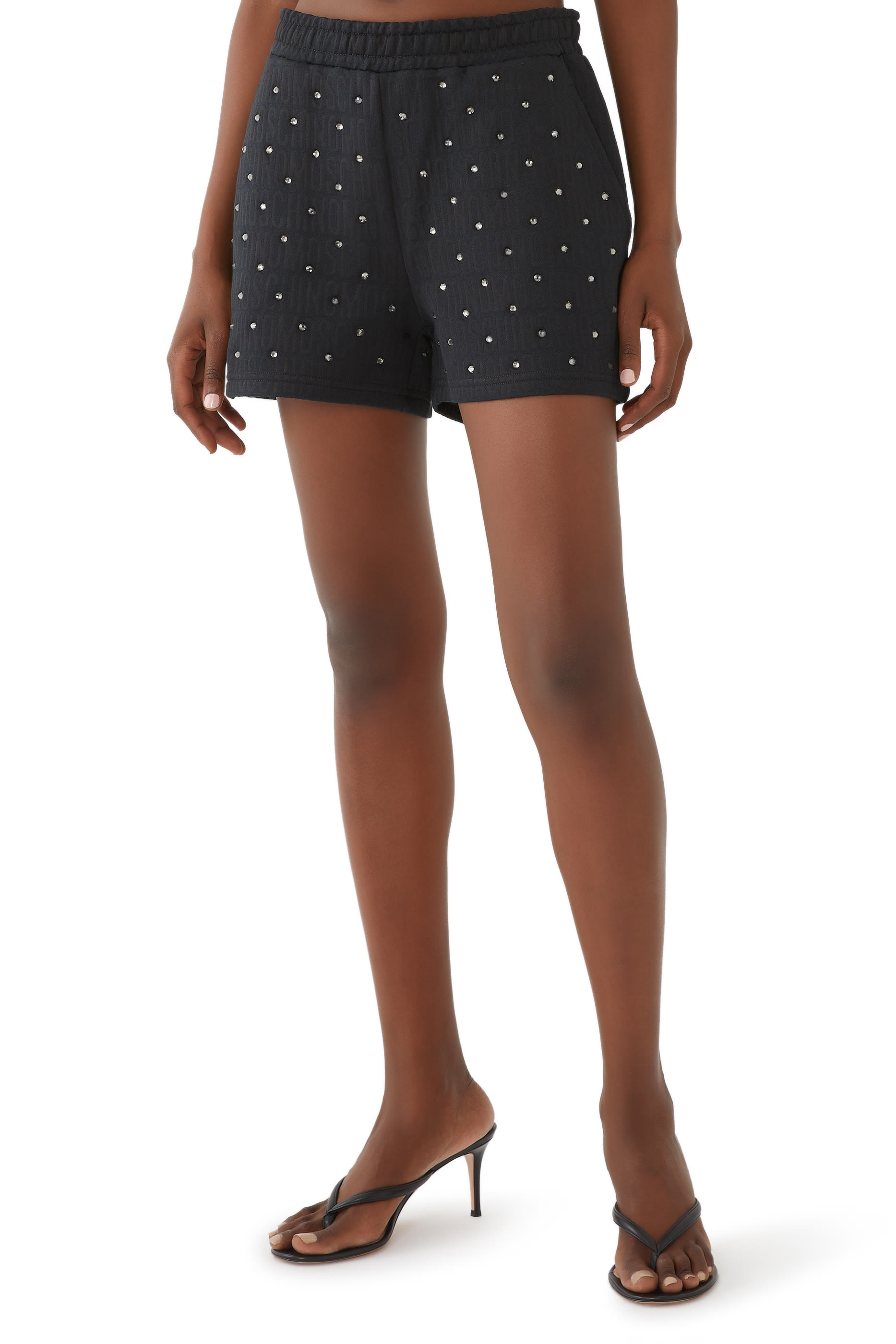 All Over Jersey and Strass Sweatshorts