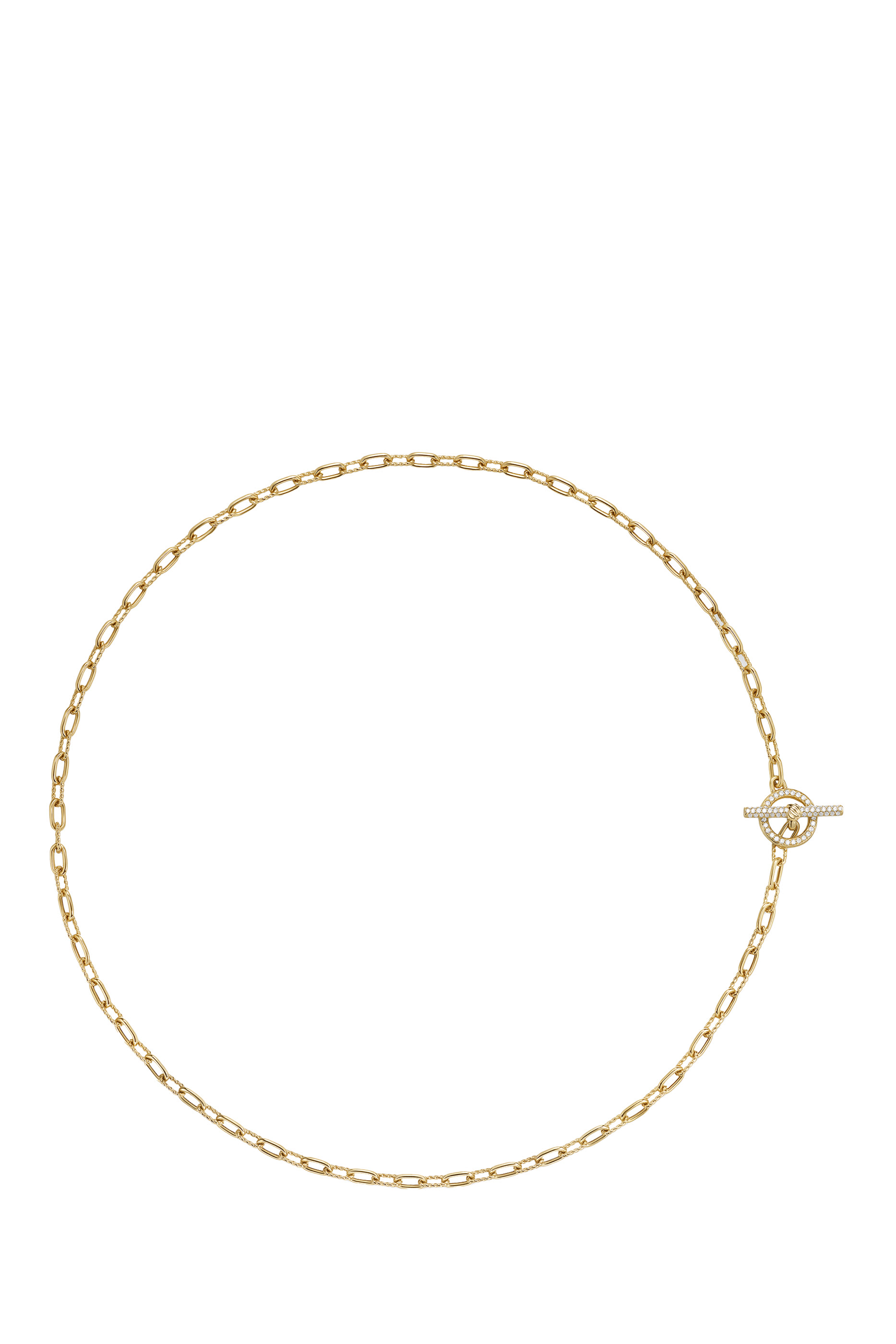 DY Madison® Pavé Toggle Chain Necklace, 18k Yellow Gold & Diamonds