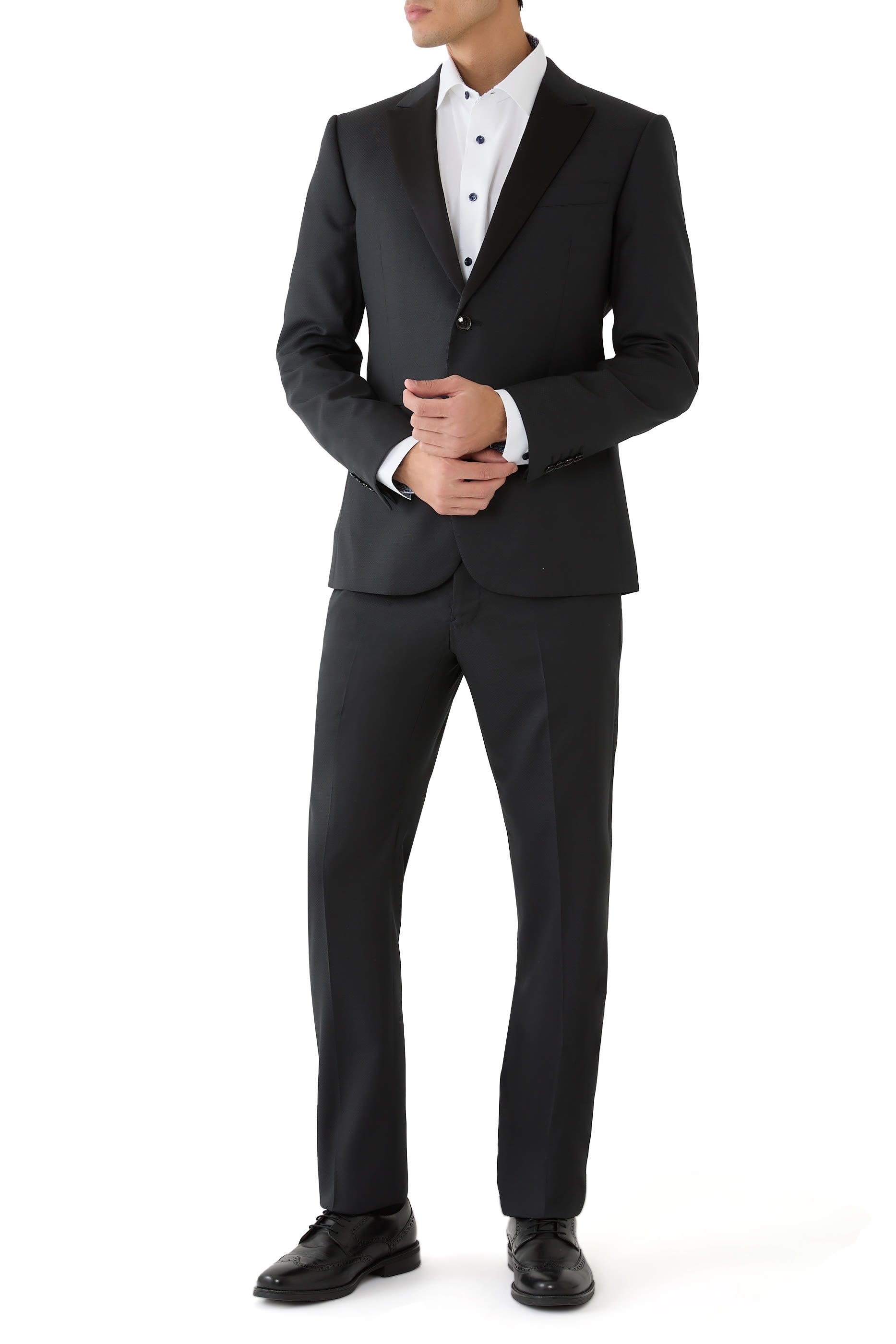 Geometric Effect Textured Twill Shirt