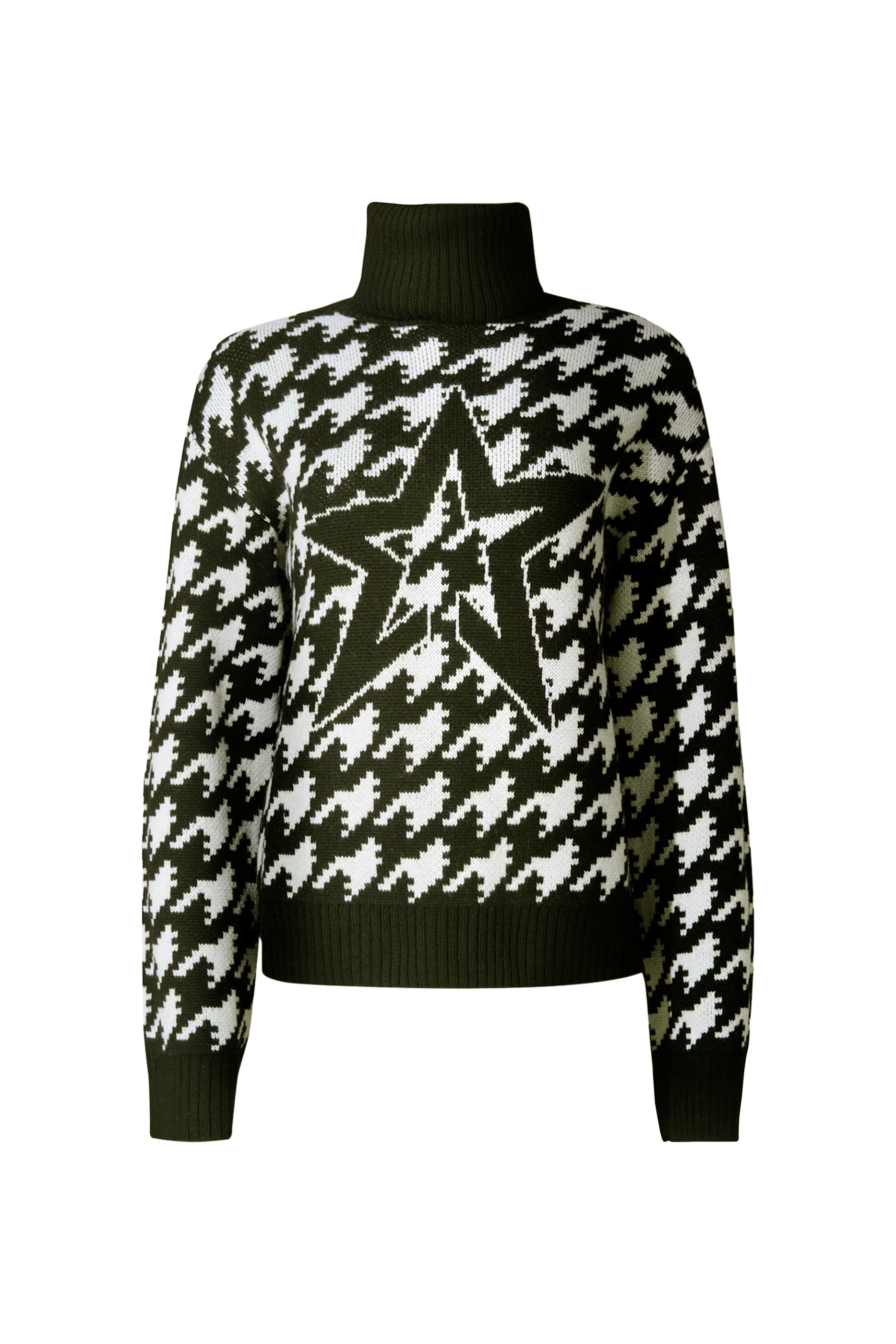 Chunky Houndstooth Merino Wool Sweater