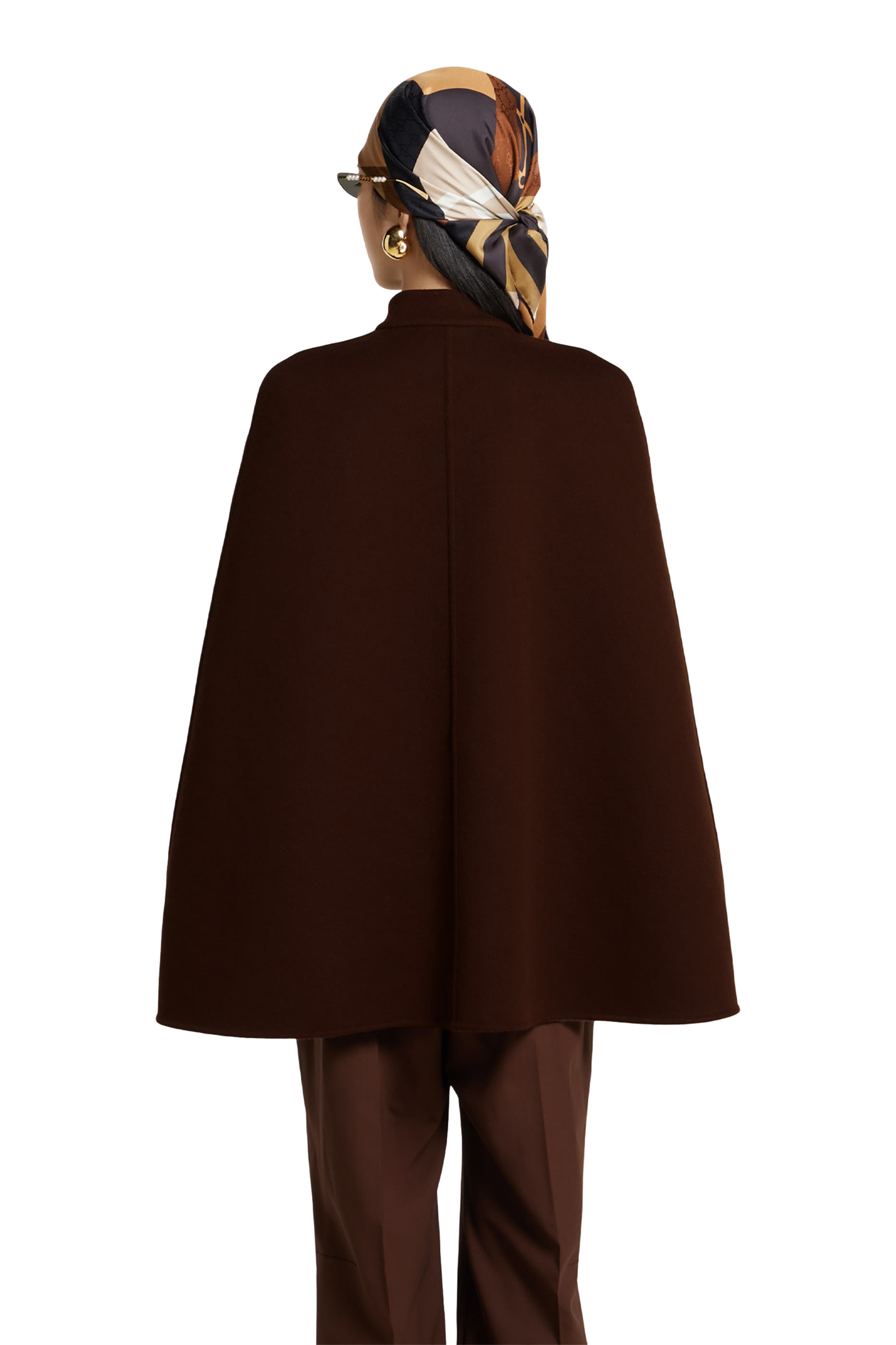 Silk Wool Cape with Horsebit 