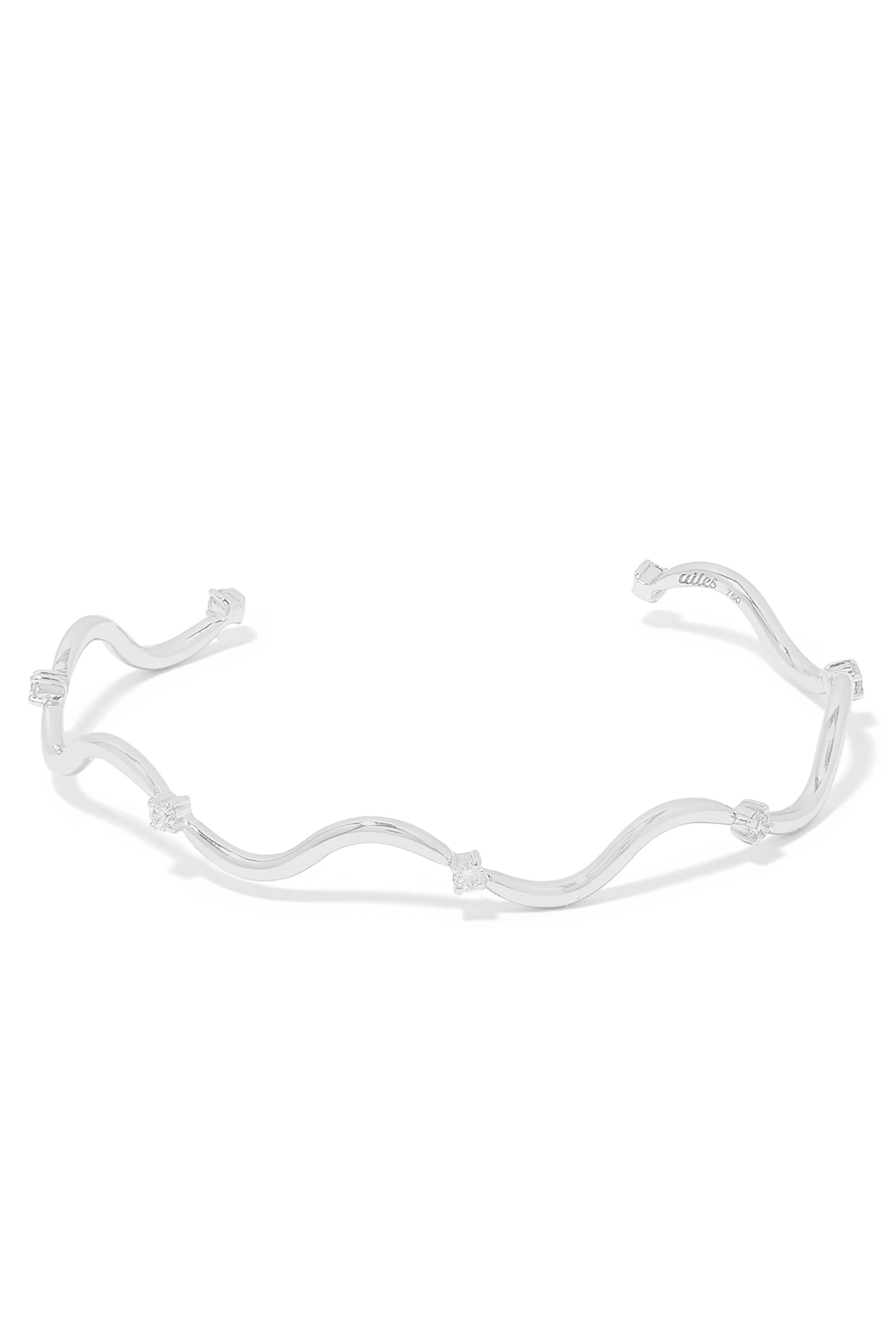 Wave Bracelet, 18k White Gold & Diamond