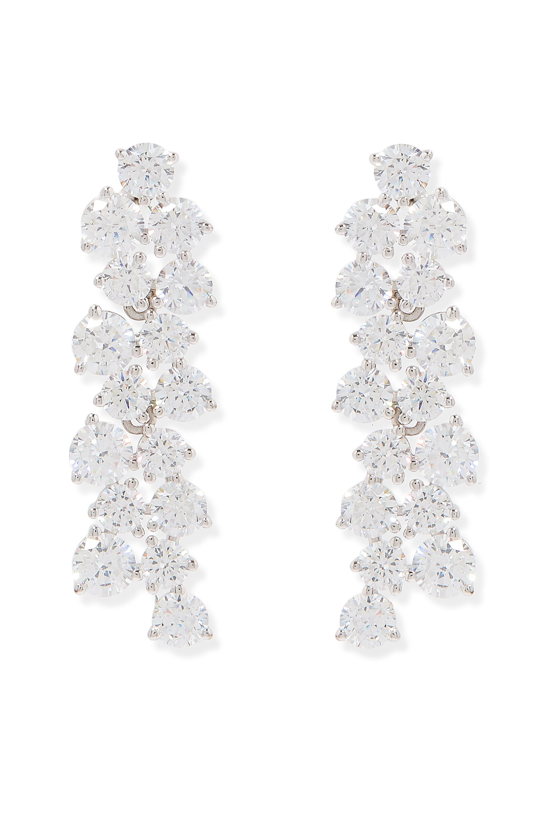 Aspen Drop Earrings, Silver Plated & Cubic Zirconia