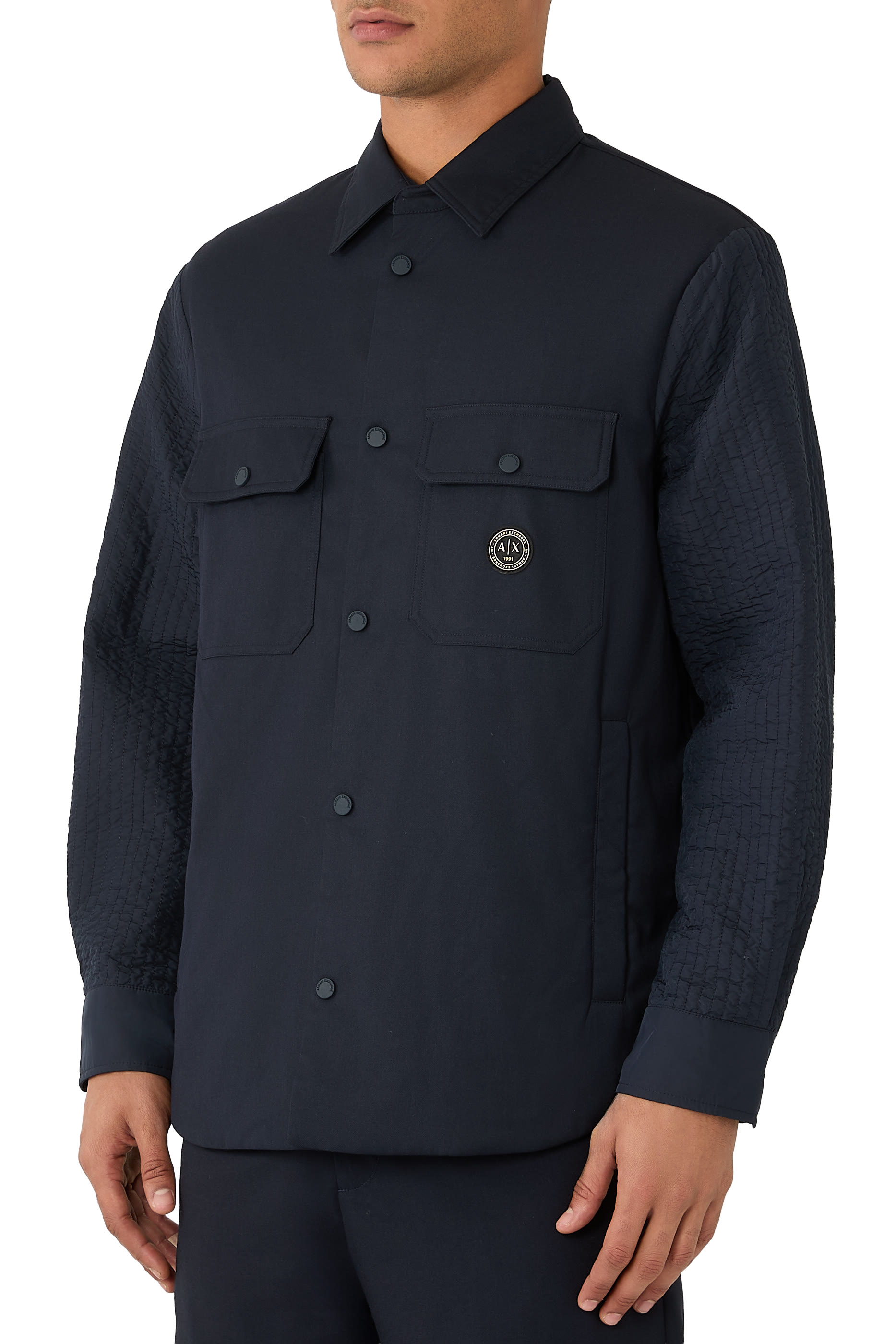 Logo Quilt Sleeves Jacket