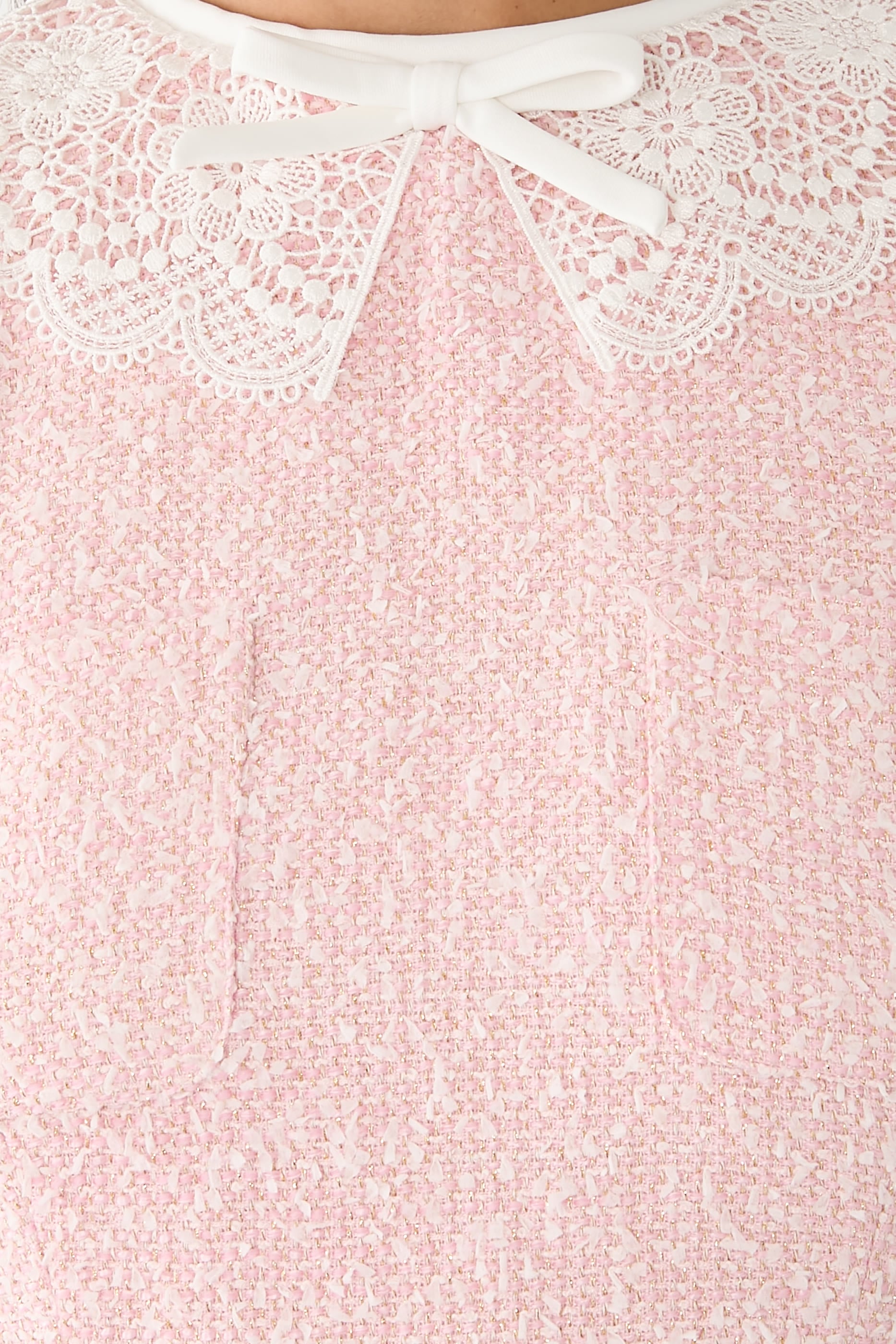 Boucle Lace Collar Midi Dress