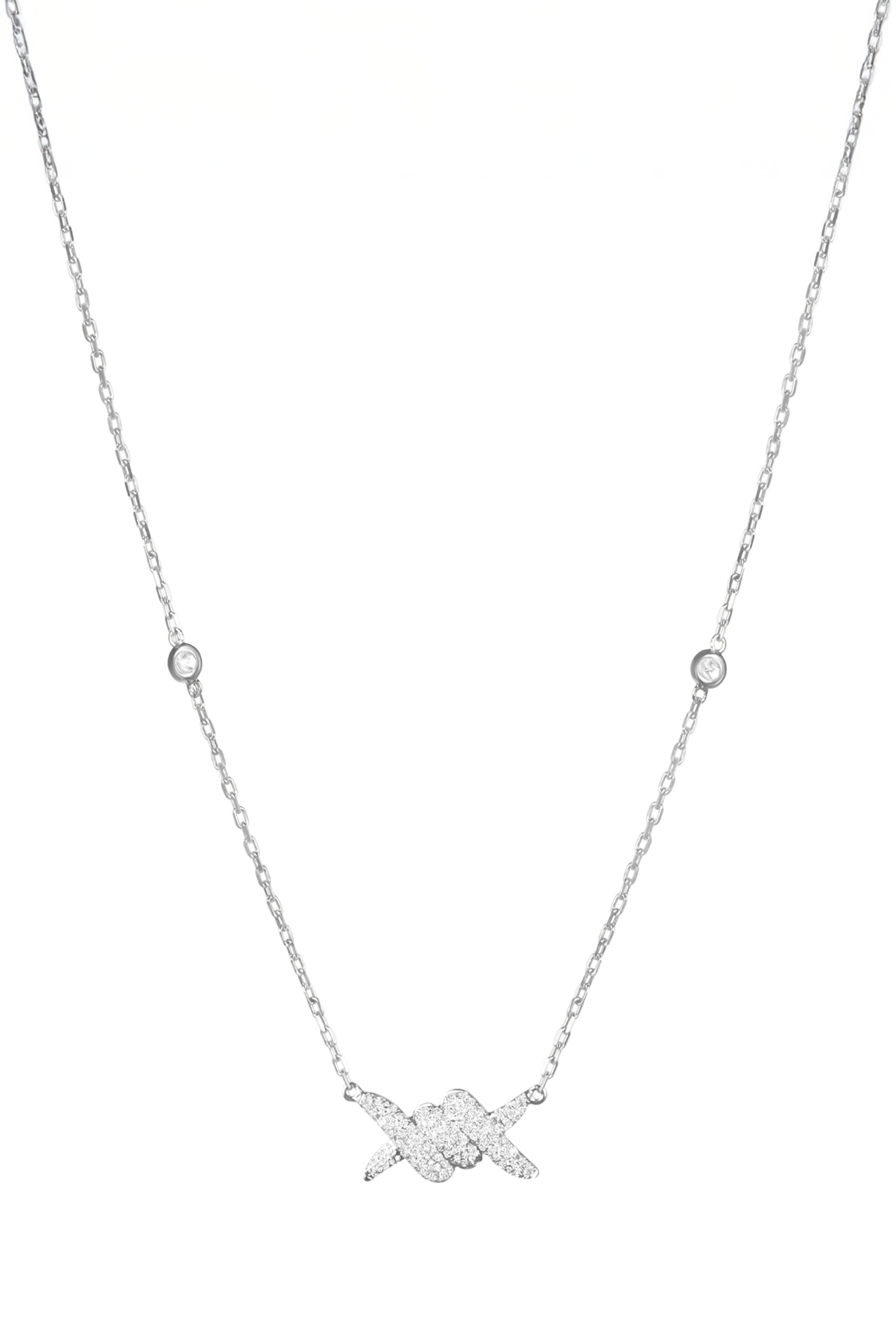  Barbel&eacute; Pav&eacute; Necklace, 18K White Gold & Diamonds