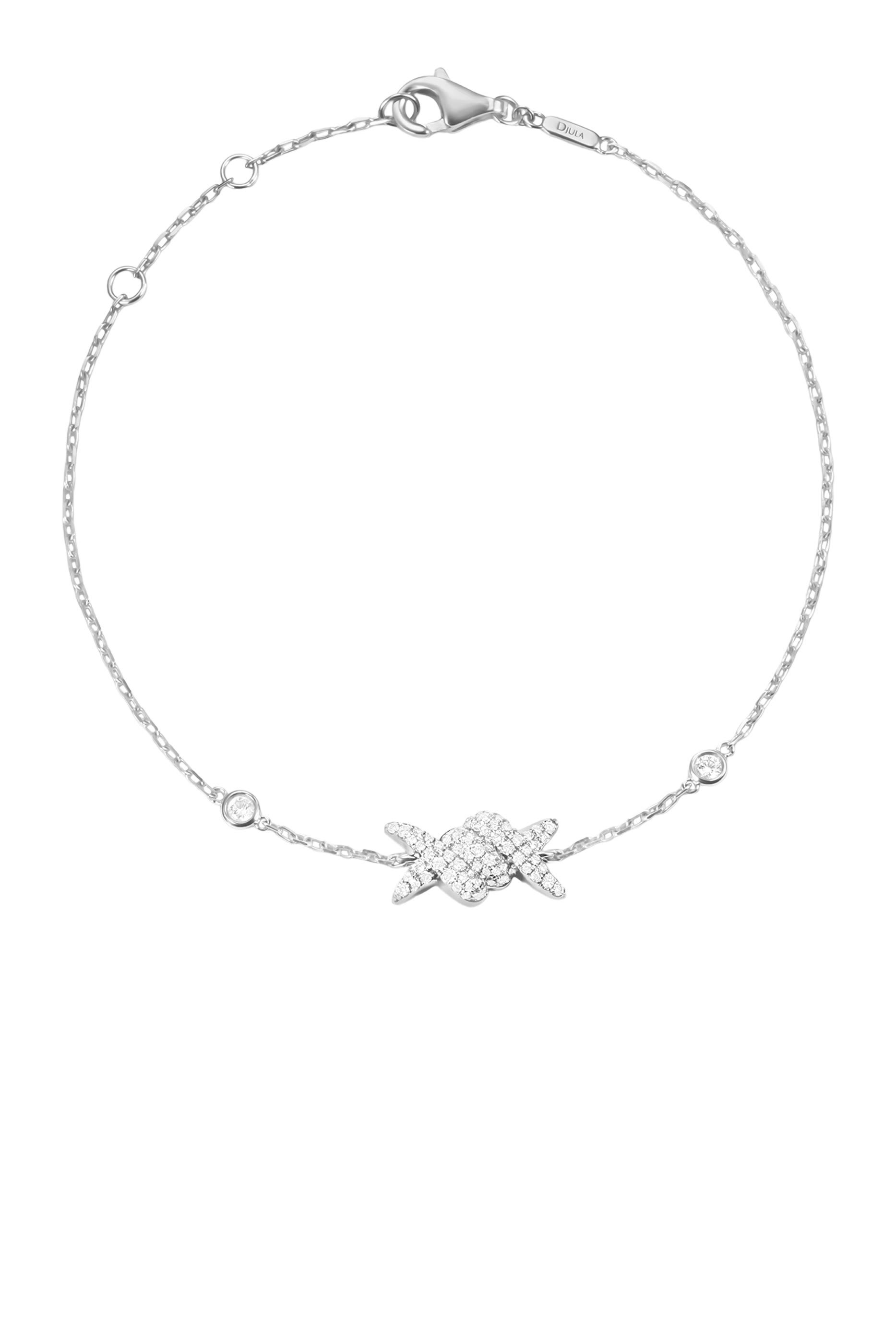  Barbel&eacute; Paved Bracelet, 18K White Gold & Diamonds