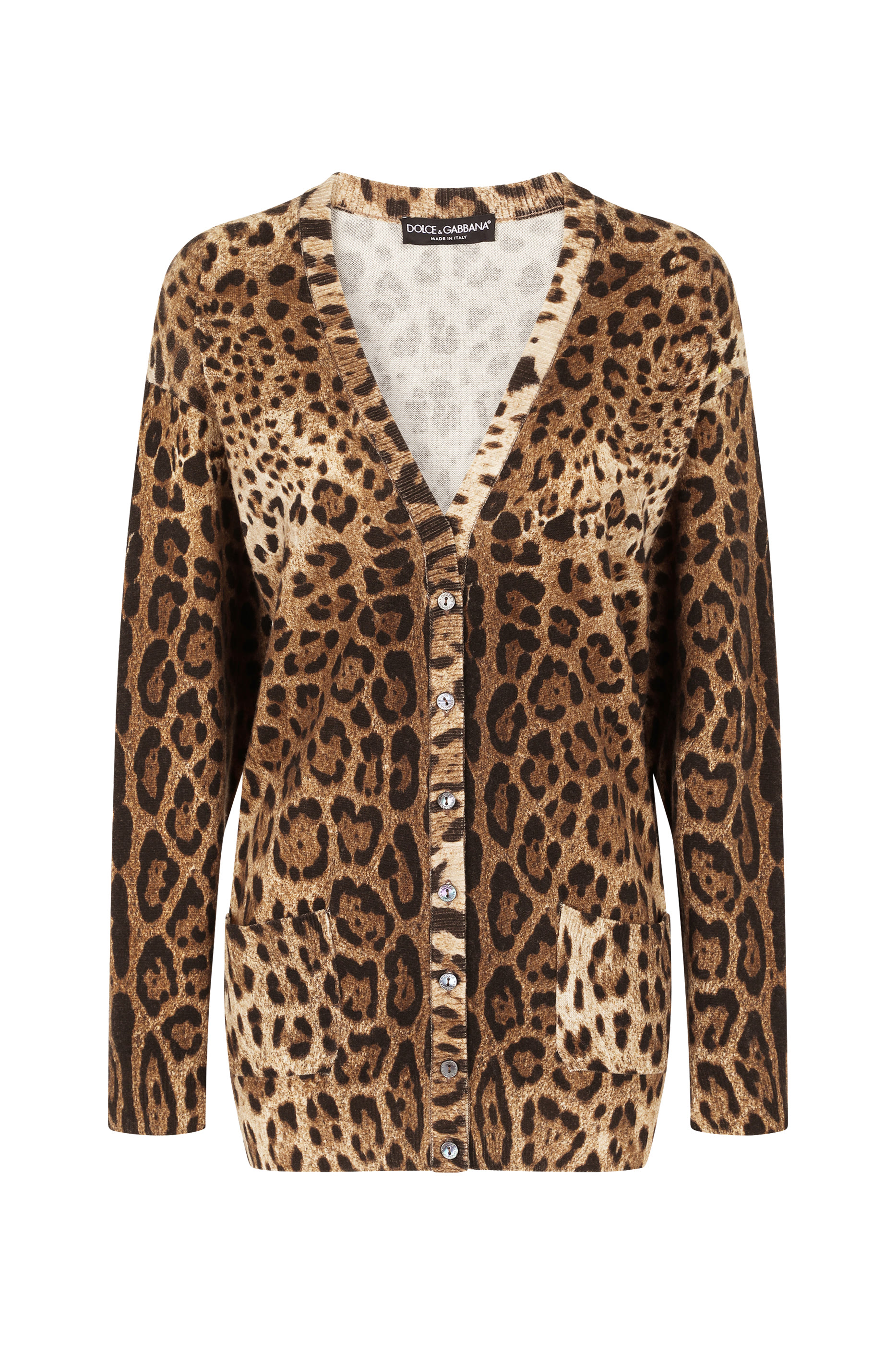 Leopard-Print Cashmere Cardigan