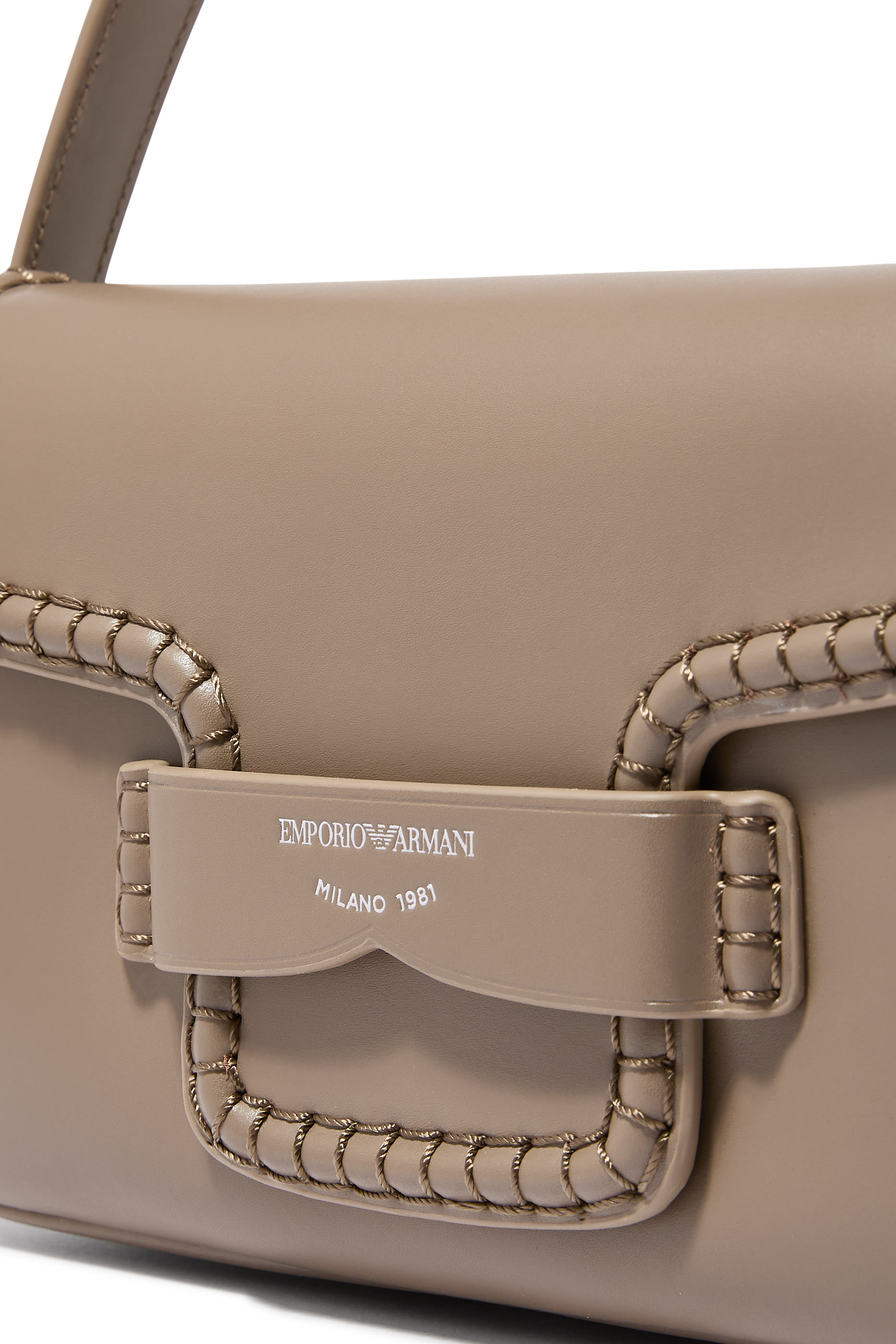 Braided Stitched Front Crossbody Bag