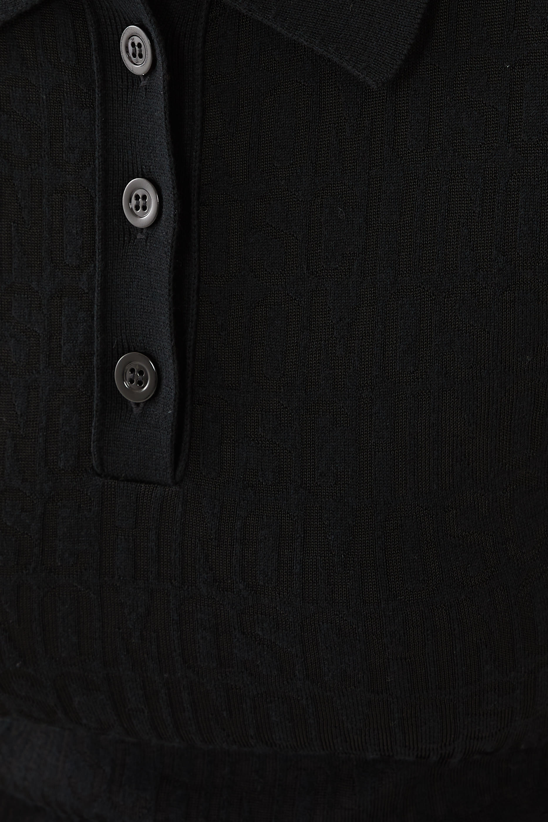 Logo Jacquard Knit Polo Mini Dress