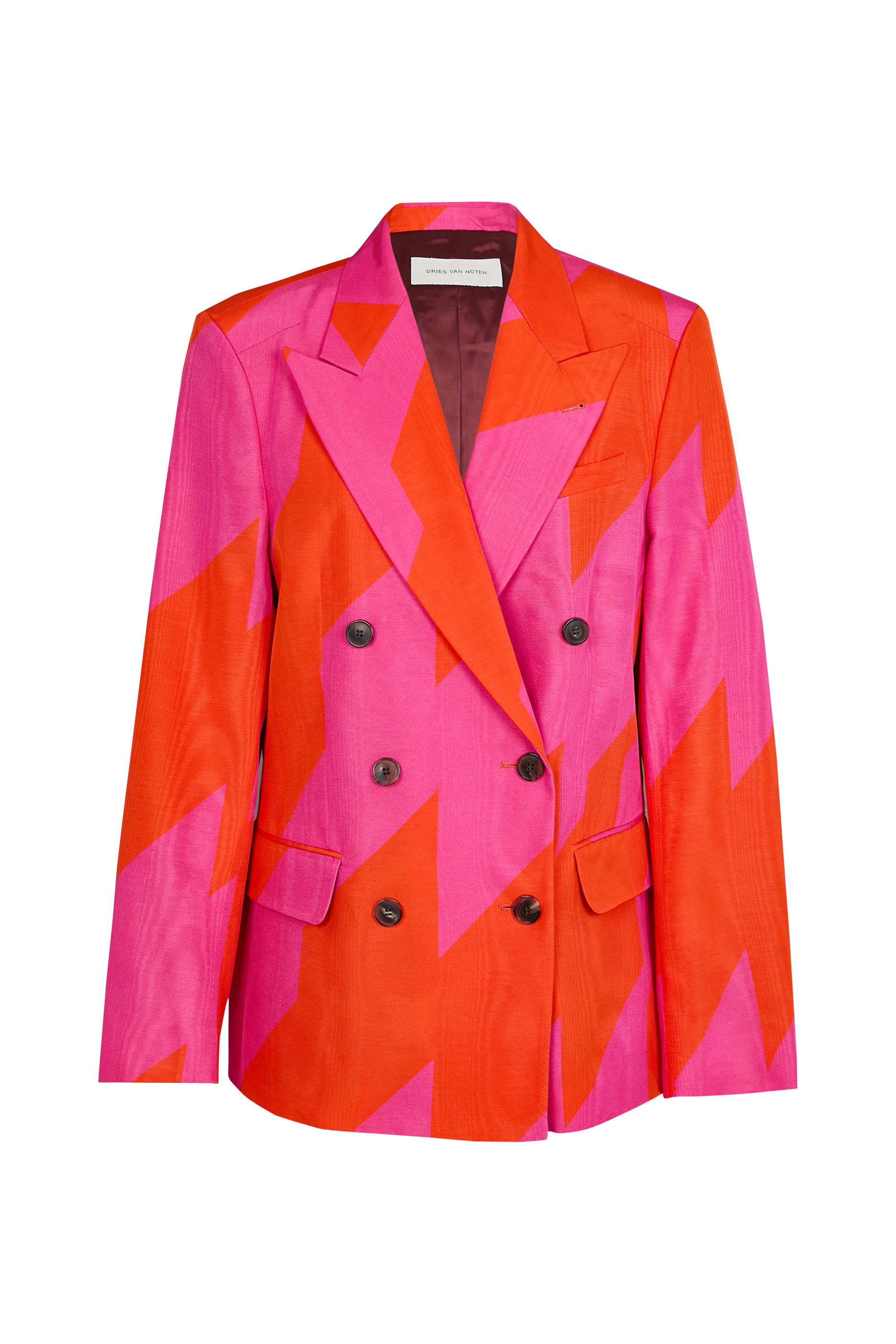 Double-Breasted Moir&eacute; Blazer
