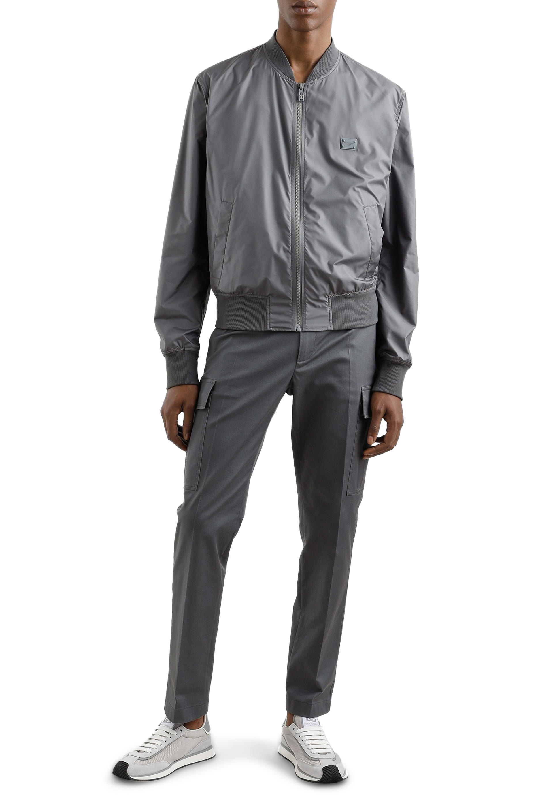 Logo Tag Technical Fabric Bomber Jacket