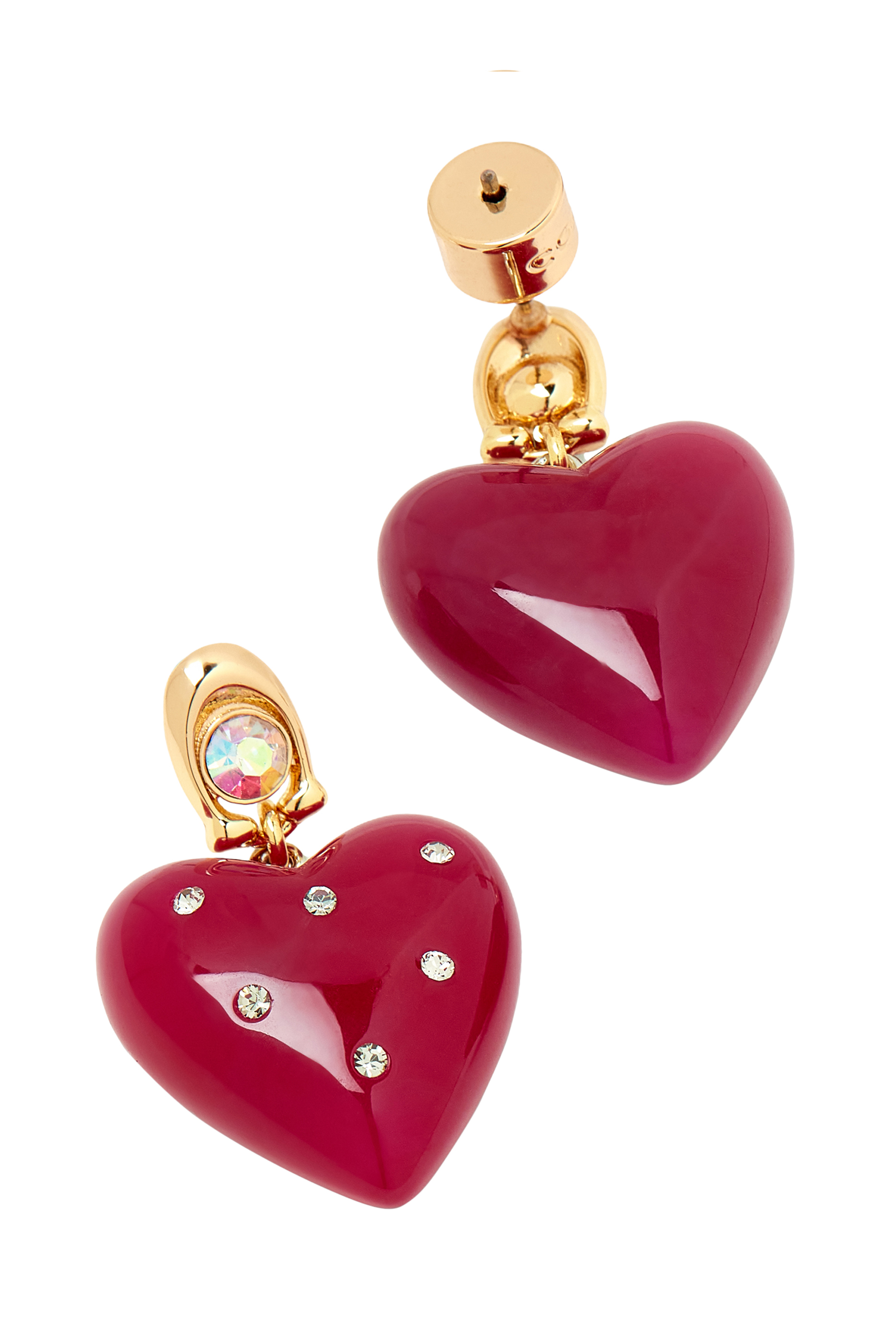 Vintage Charms Signature Puffy Heart Drop Earrings