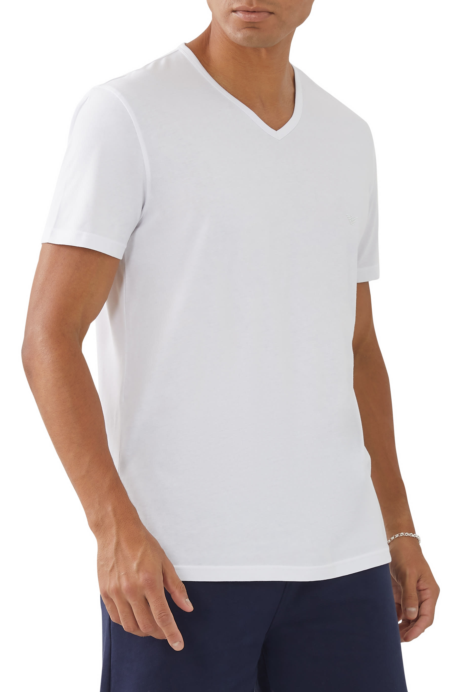 EA Text V-Neck T-Shirts, Pack of Two