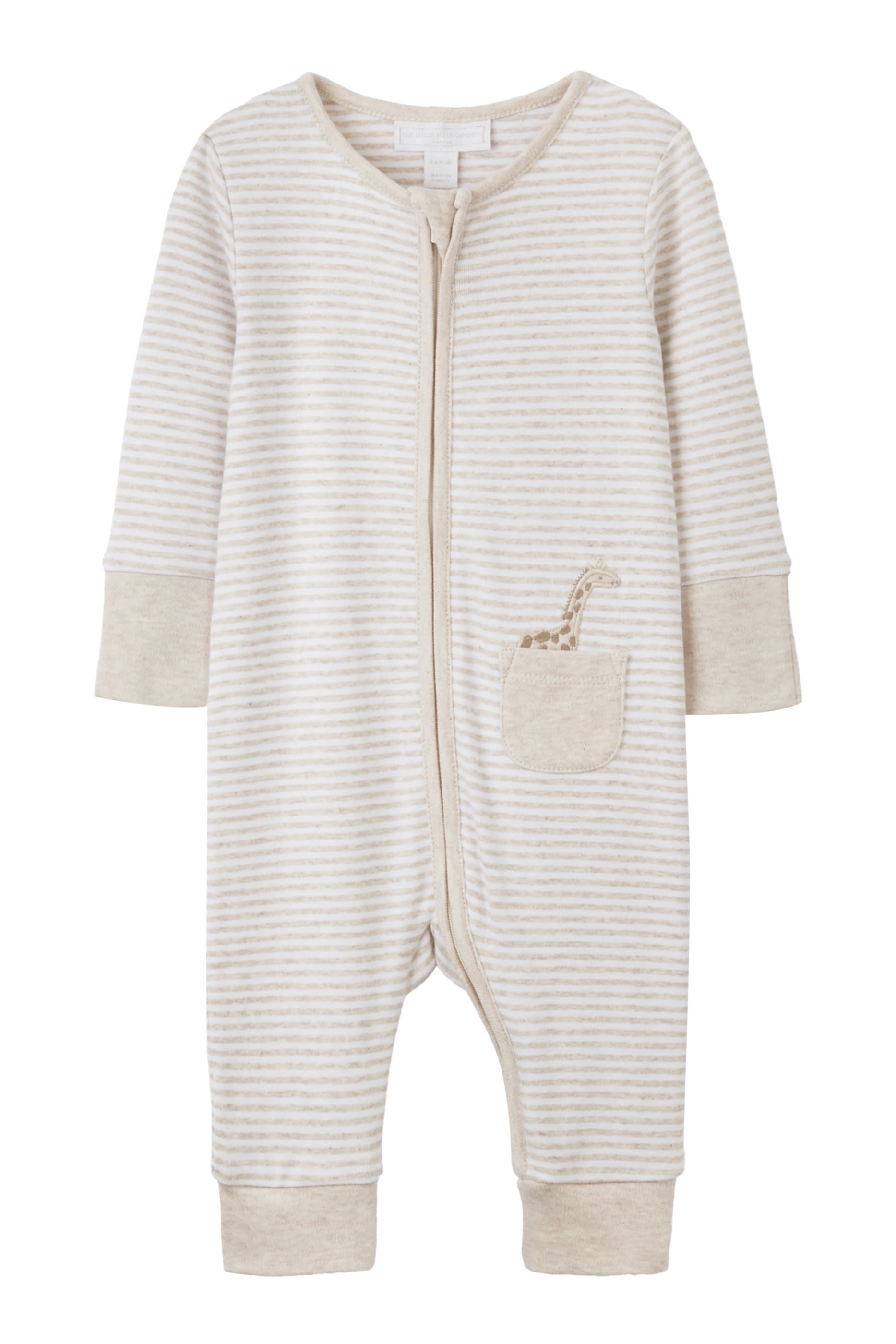 Kids Giraffe Pocket Stripe Sleepsuit