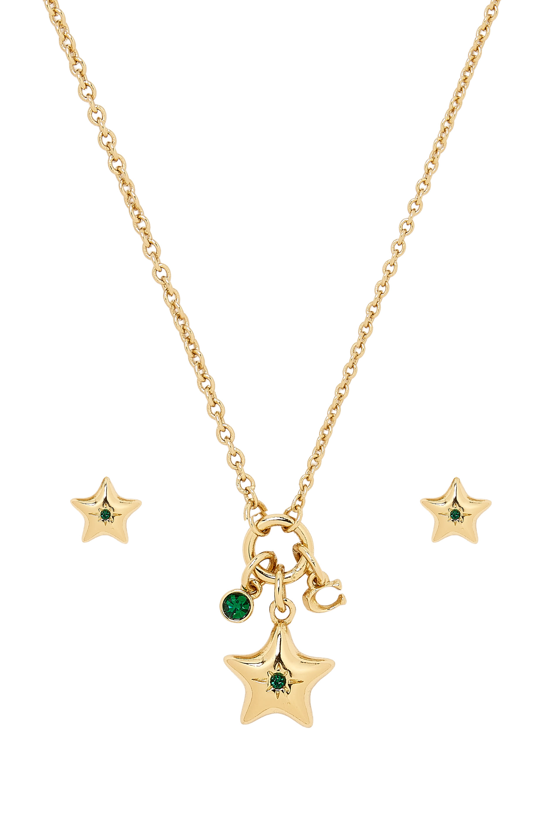 Star Pendant Necklace & Earrings Set 
