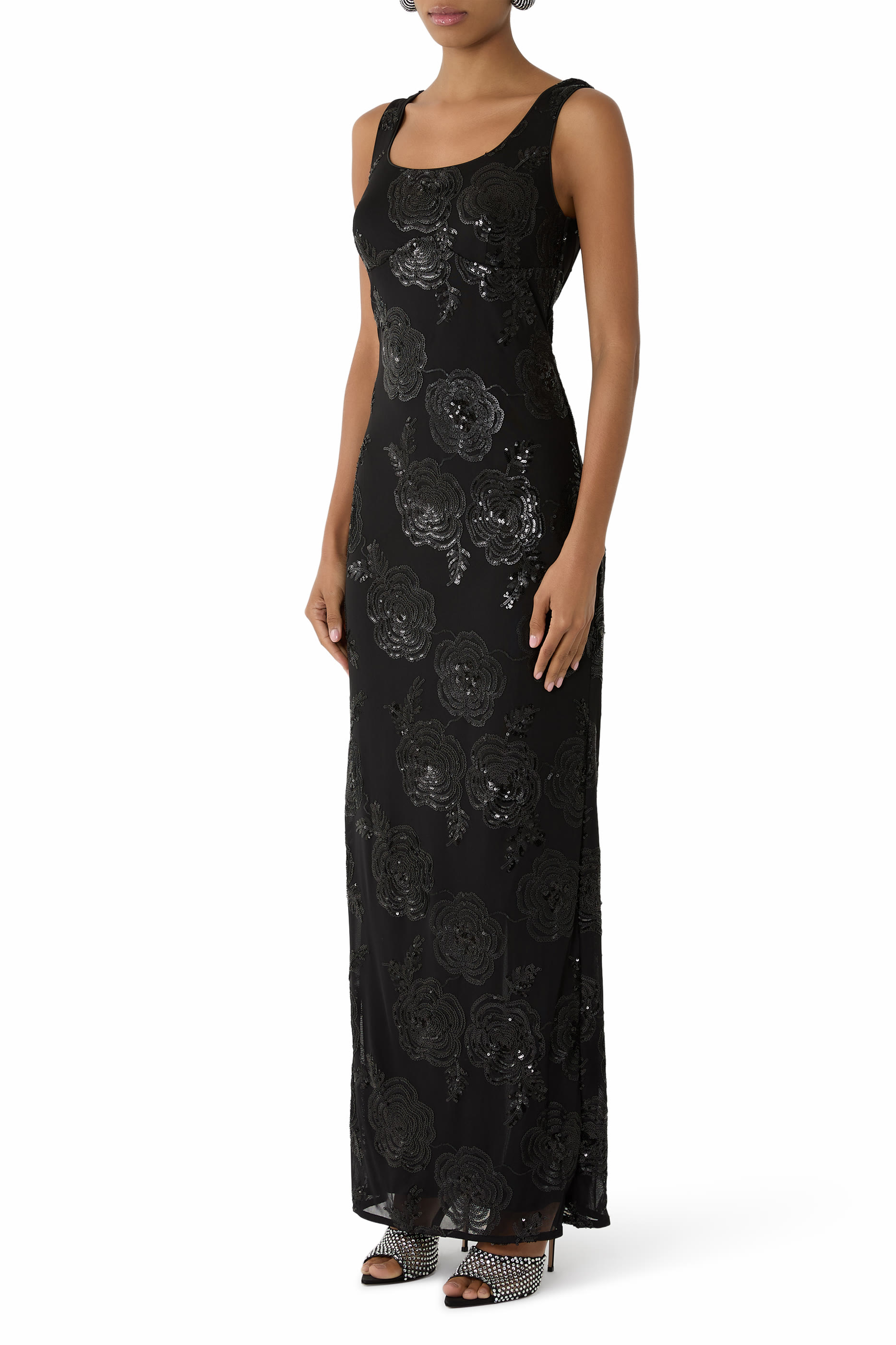  Sequins Fitted Maxi Dress