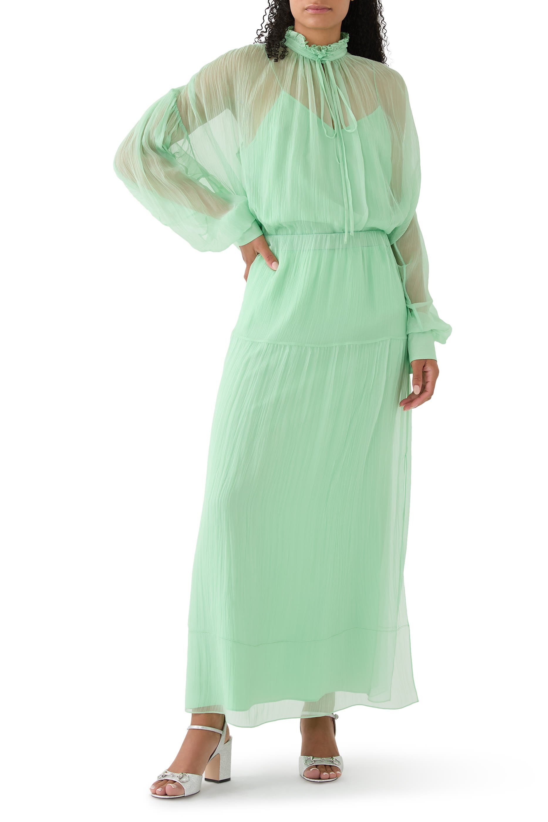 Silk Chiffon Creponne Skirt