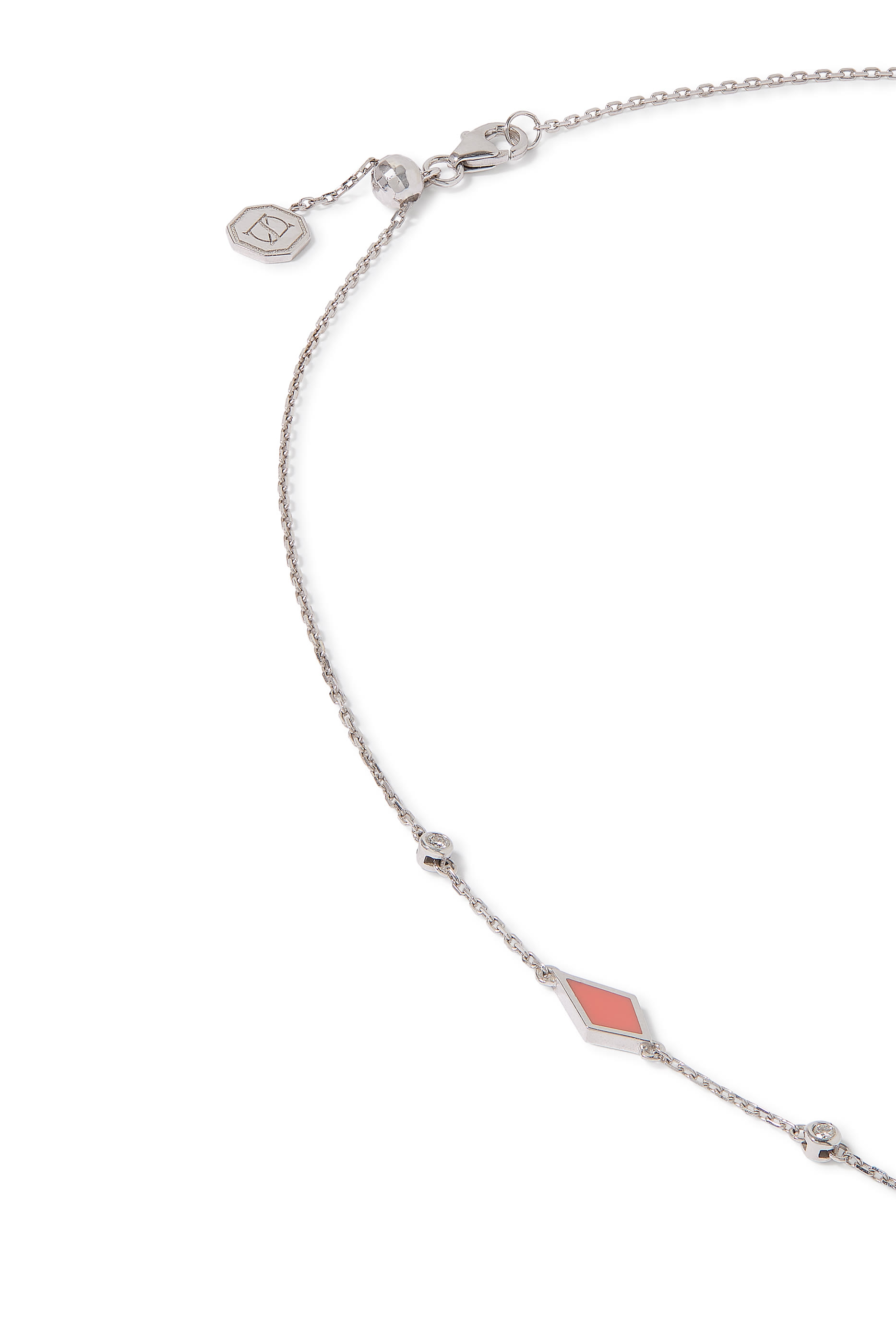 Mosaic Choker, 18K White Gold with Enamel & Diamonds