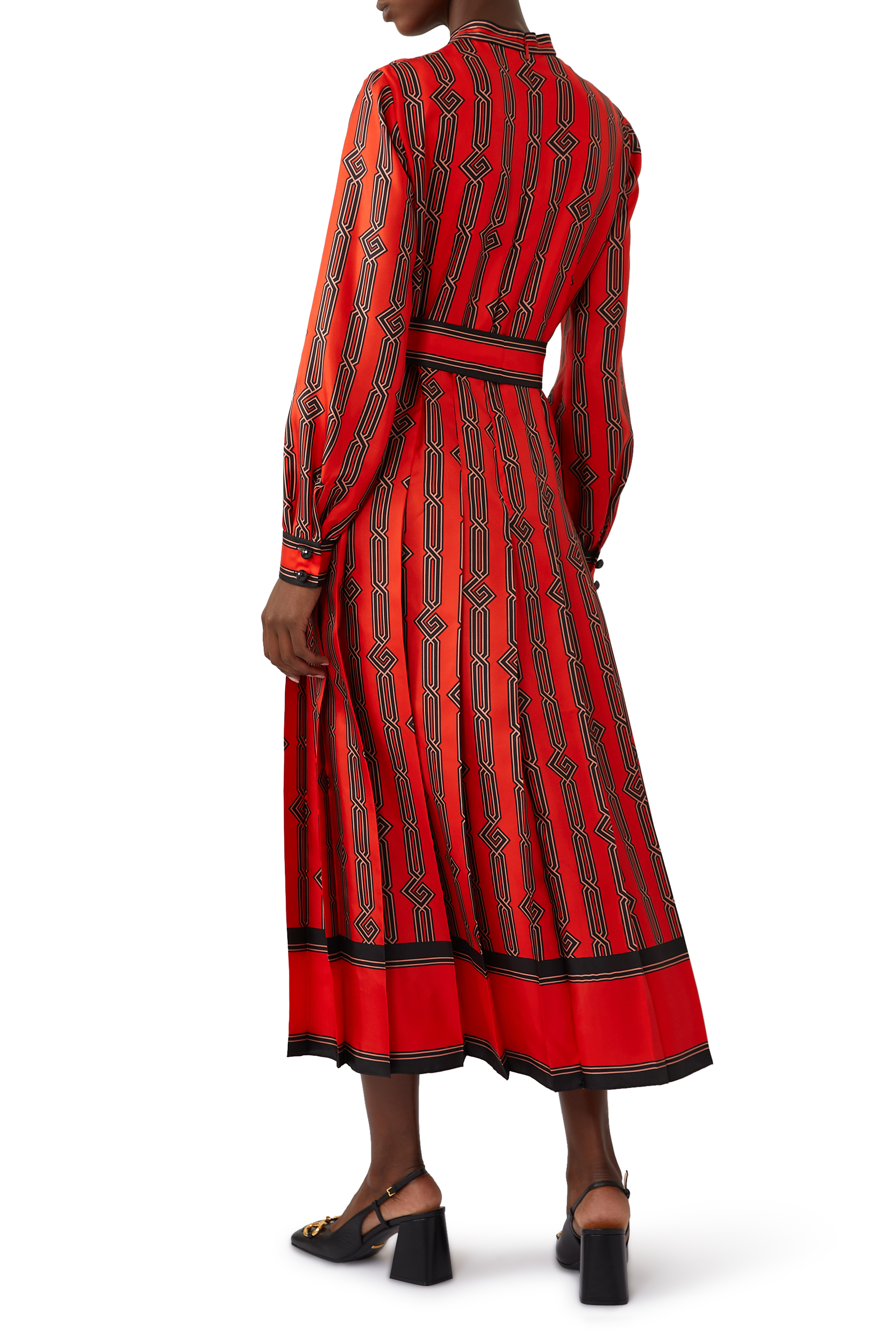 Square G Chain Print Dress