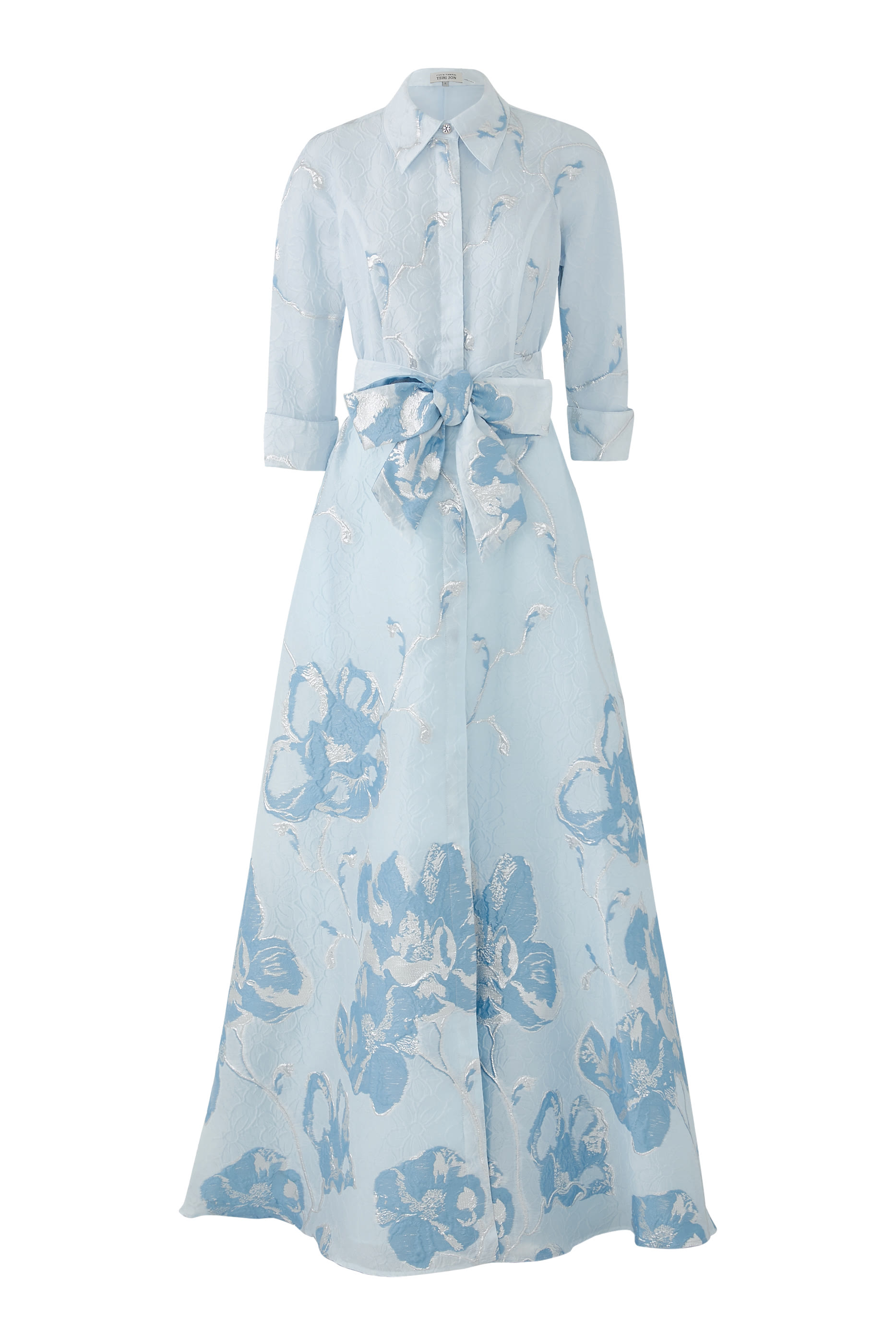 Jacquard Border Pattern Shirt Gown