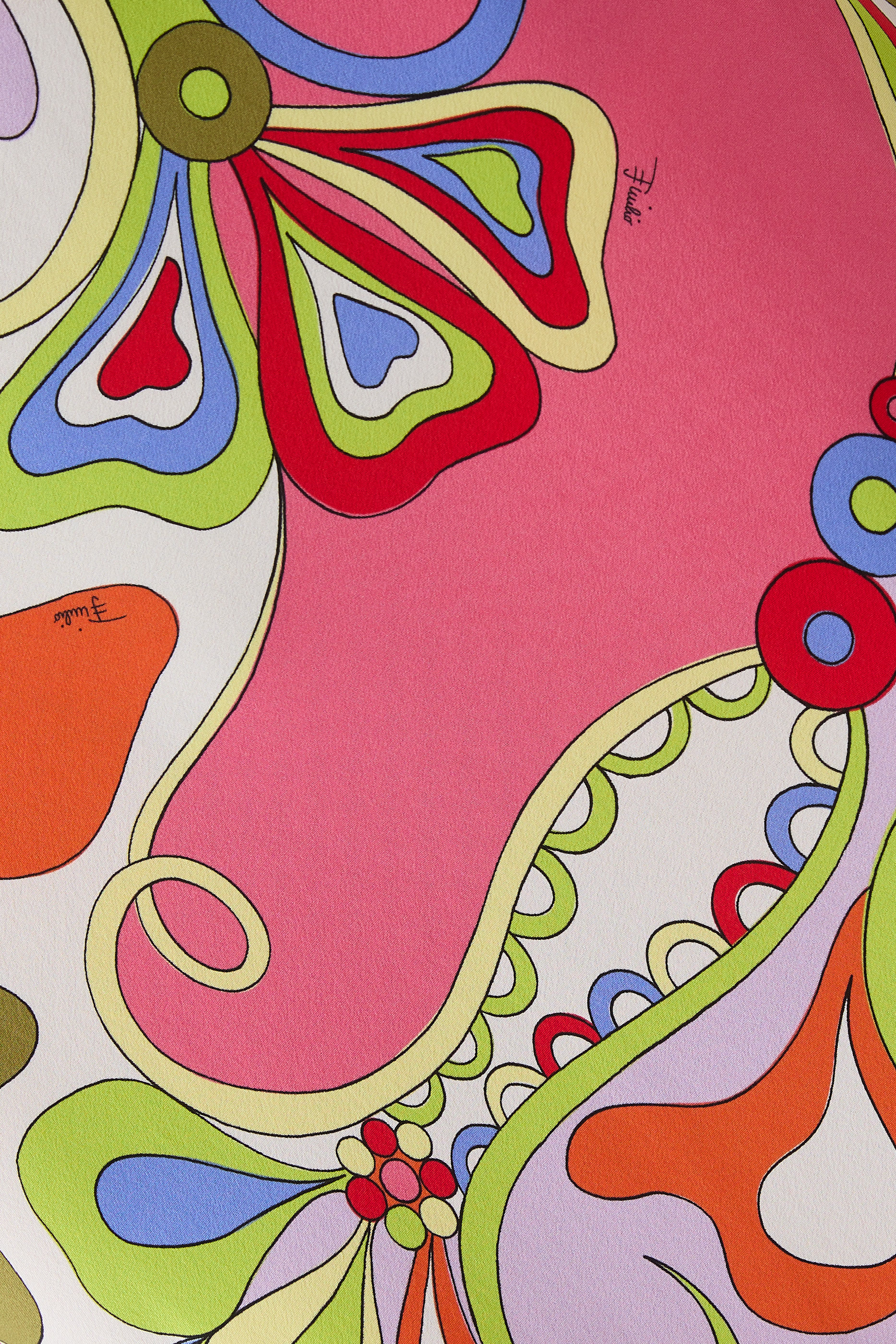 Orchidee-Print Silk Dress