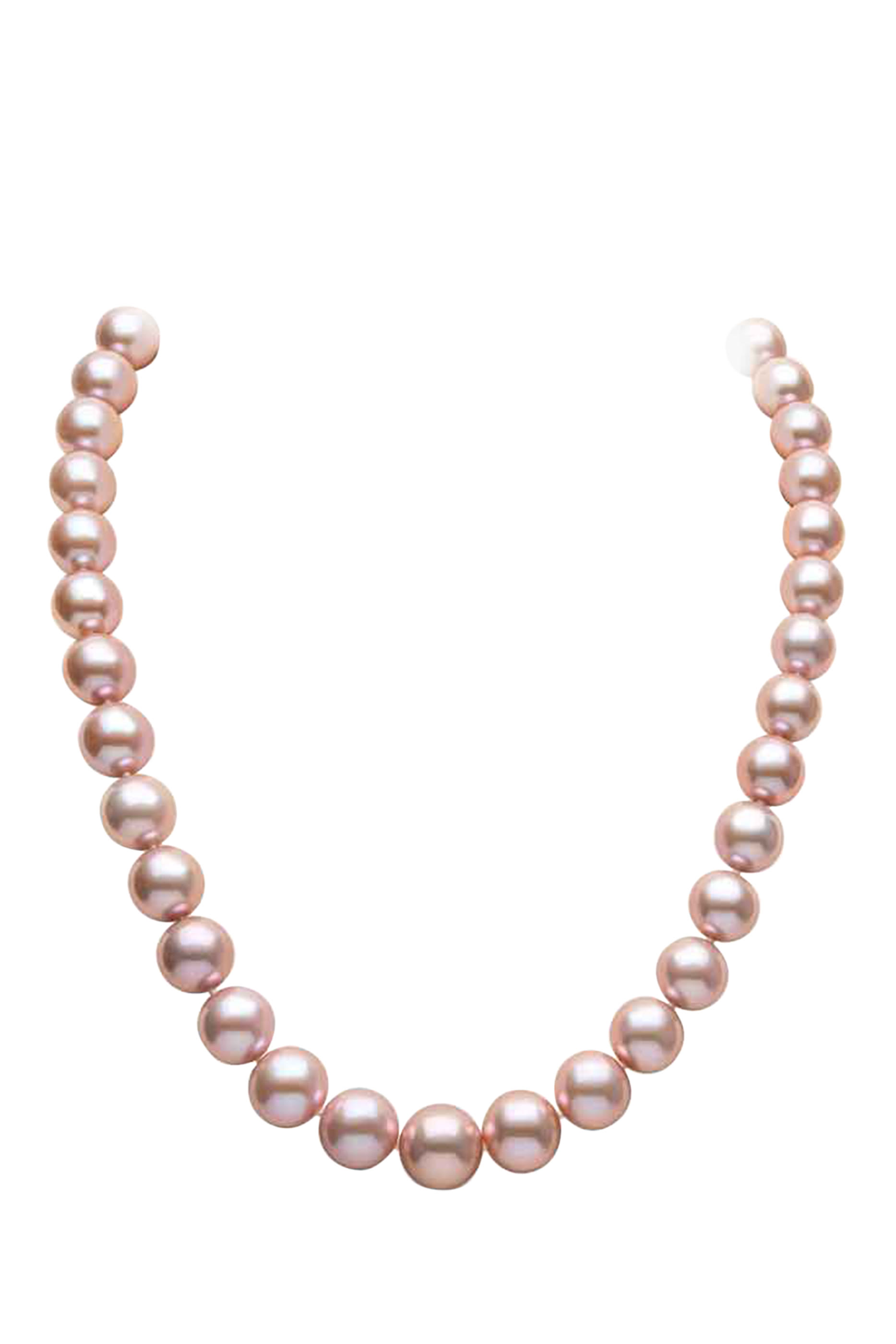 Classic Necklace,  18K White Gold with Freshwater Pink Pearls