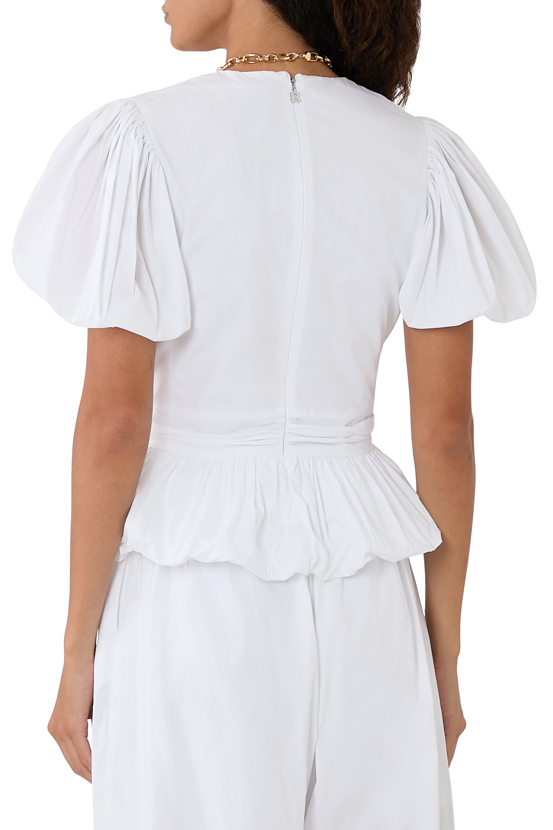 Alix Peplum Cotton Poplin Top 